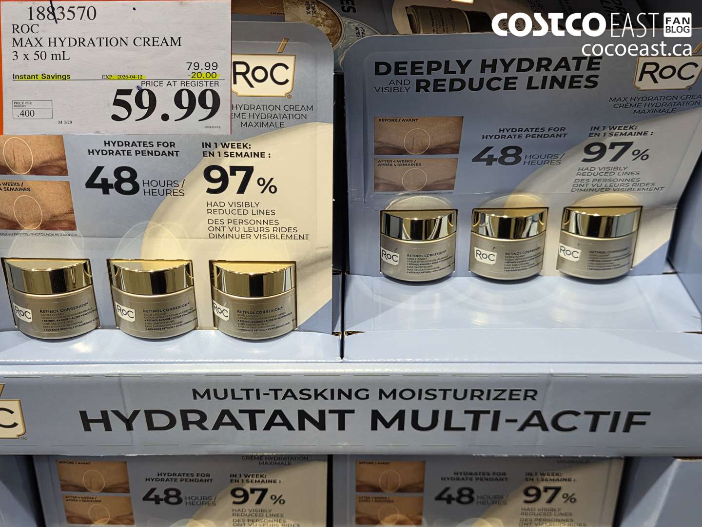 1883570 ROC MAX HYDRATION CREAM 3 X 50 ML ($20.00 INSTANT SAVINGS EXPIRES ON 2026-04-12) $59.99
