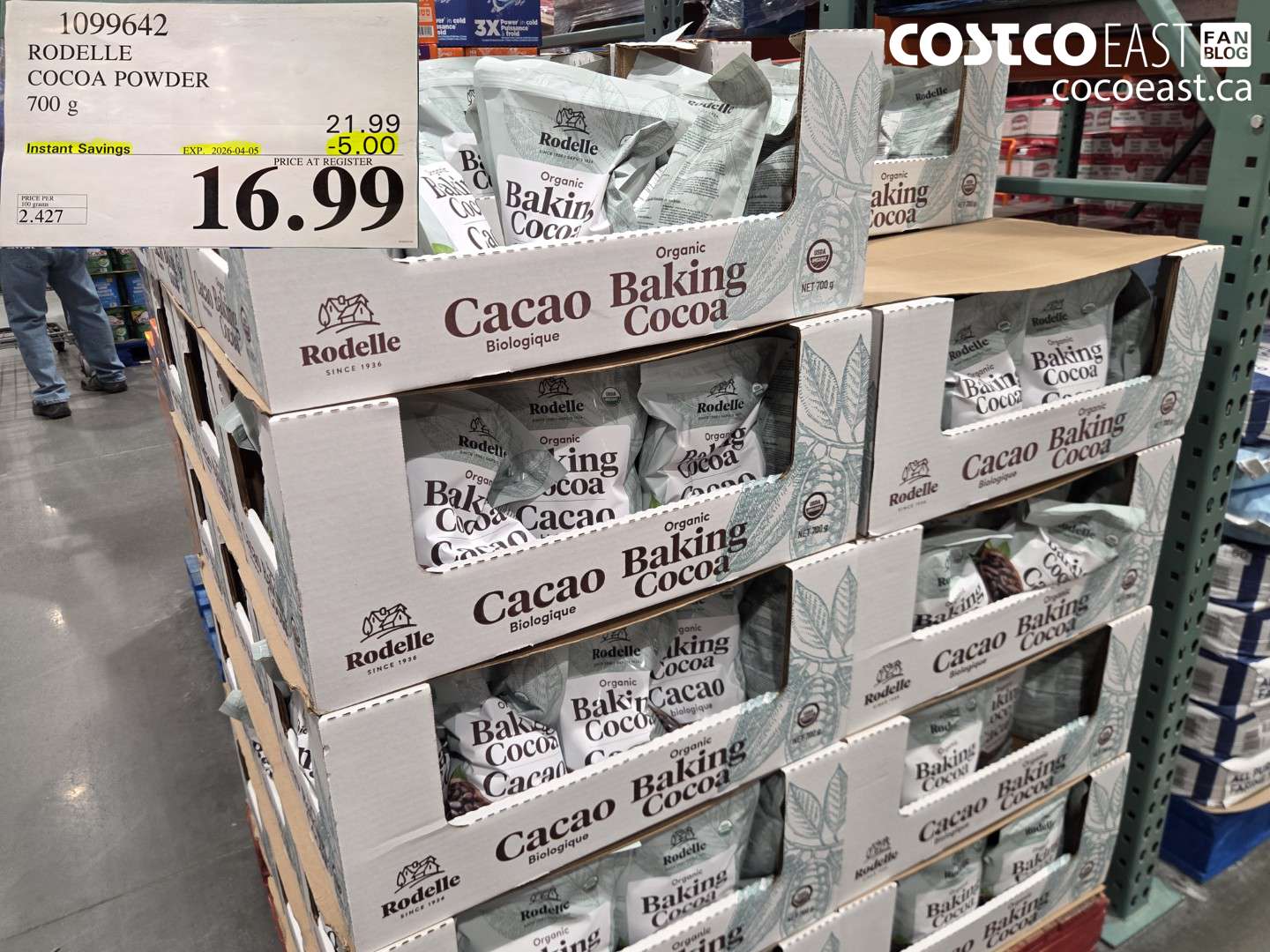 1099642 RODELLE COCOA POWDER 700 G ($5.00 INSTANT SAVINGS EXPIRES ON 2026-04-05) $16.99