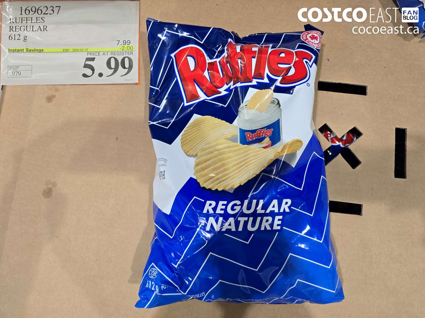 1696237 RUFFLES REGULAR 612 G ($2.00 INSTANT SAVINGS EXPIRES ON 2026-03-15) $5.99