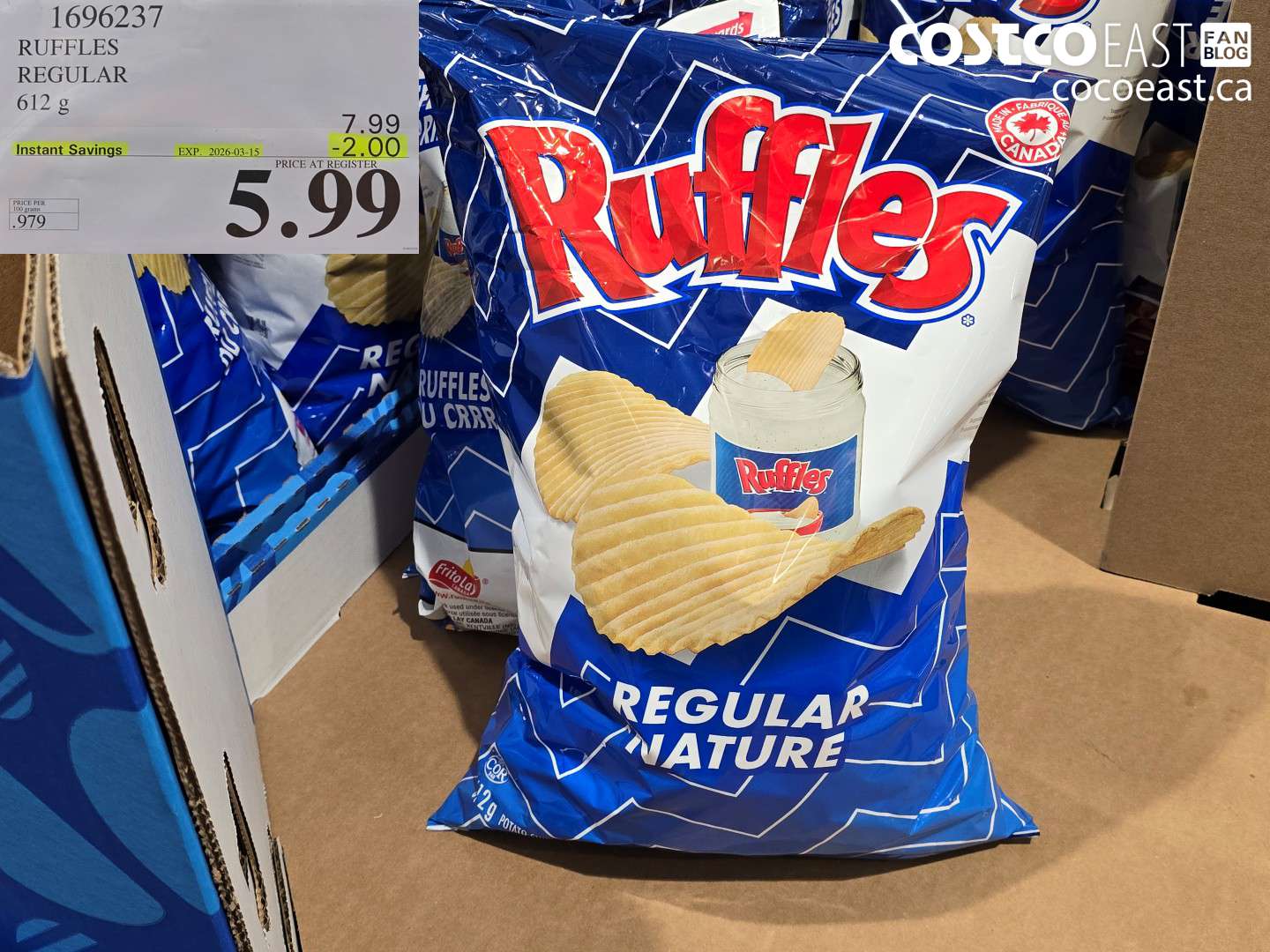 1696237 RUFFLES REGULAR 612 G ($2.00 INSTANT SAVINGS EXPIRES ON 2026-03-15) $5.99
