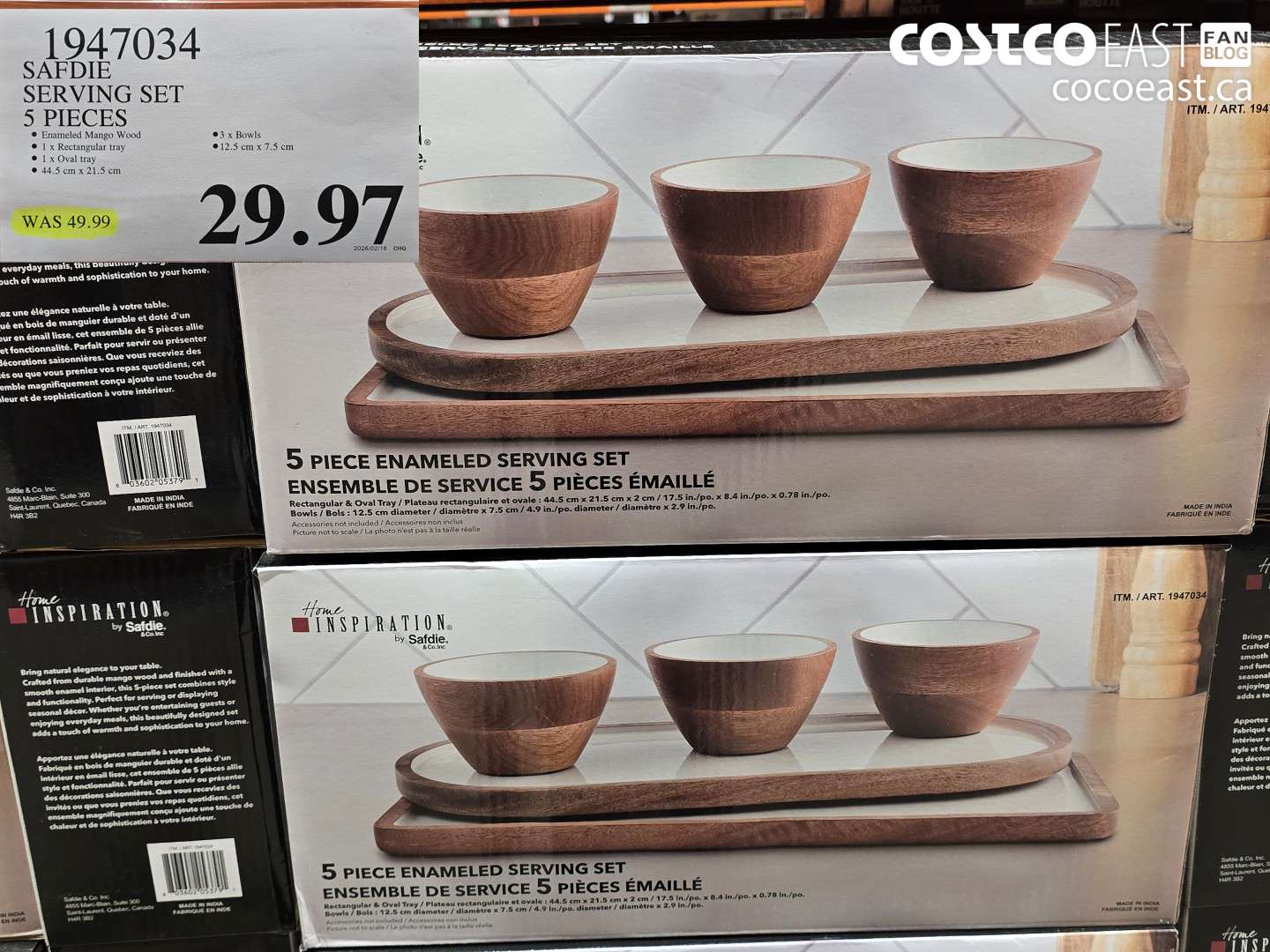 1947034 SAFDIE SERVING SET 5 PIECES $29.97