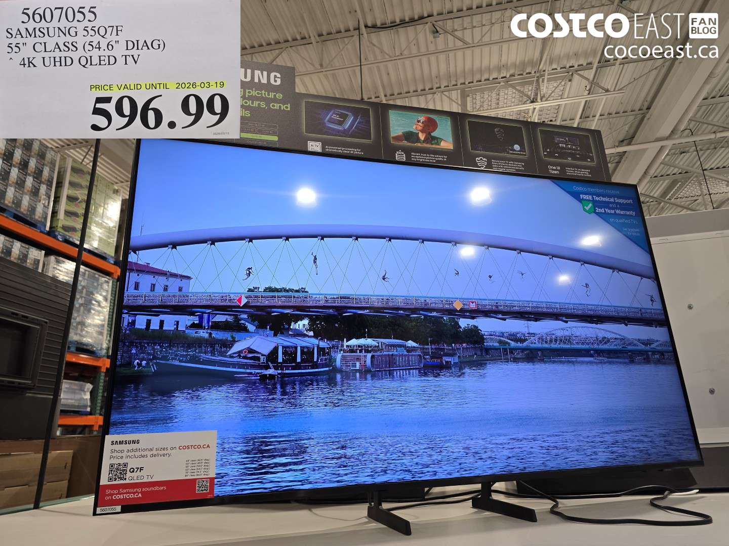 5607055 SAMSUNG 55Q7F 55 CLASS (54.6 DIAG) 4K UHD QLED TV $596.99