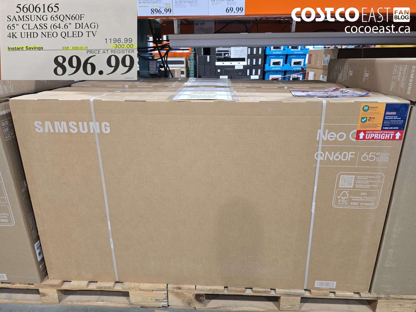 5606165 SAMSUNG 65Q60F 65 INCH CLASS (64.6 INCH DIAG) 4K UHD QLED TV ($300.00 INSTANT SAVINGS EXPIRES ON 2026-03-15) $896.99