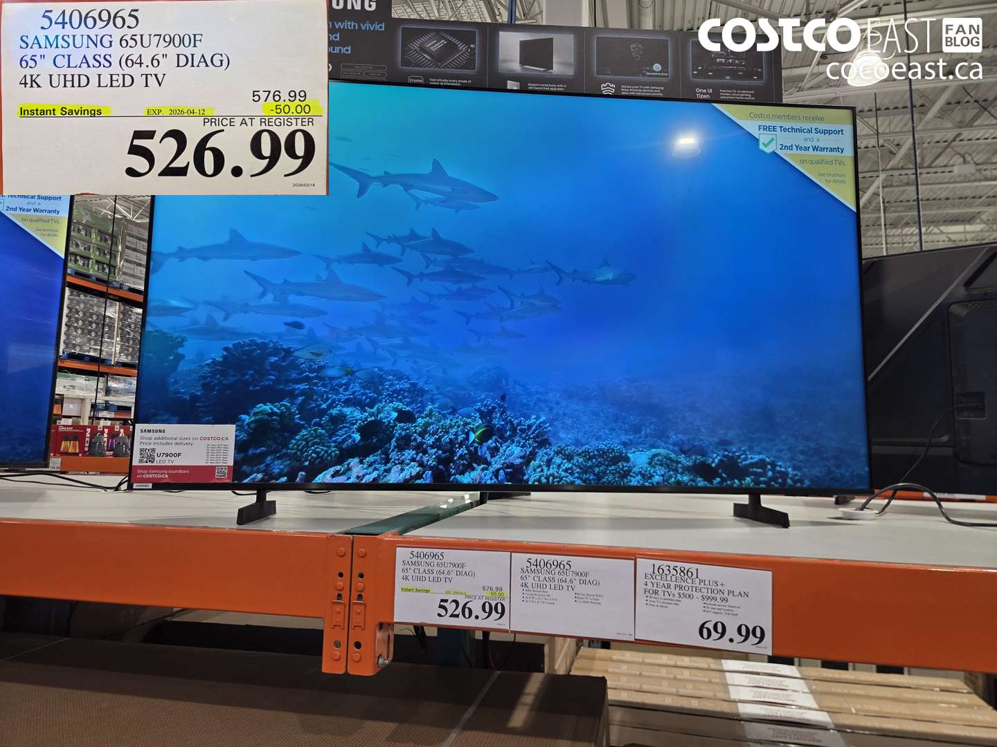 5406965 SAMSUNG 65U7900F 65 CLASS (64.6 DIAG) 4K UHD LED TV ($50.00 INSTANT SAVINGS EXPIRES ON 2026-04-12) $526.99