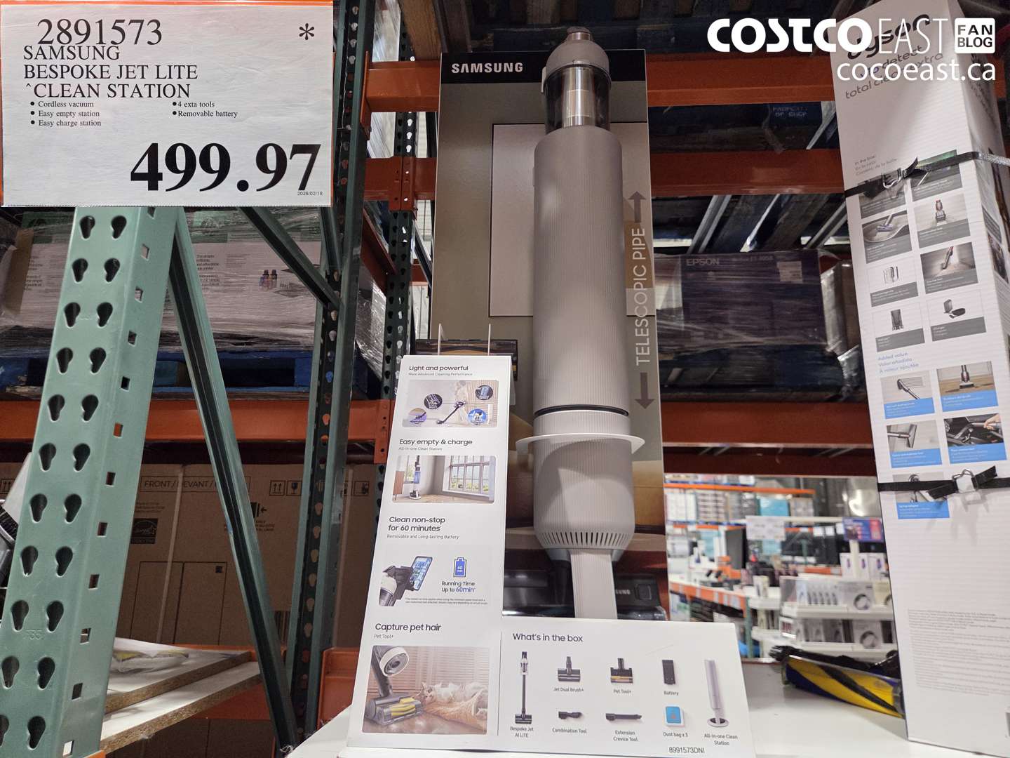 2891573 SAMSUNG BESPOKE JET LITE CLEAN STATION $499.97