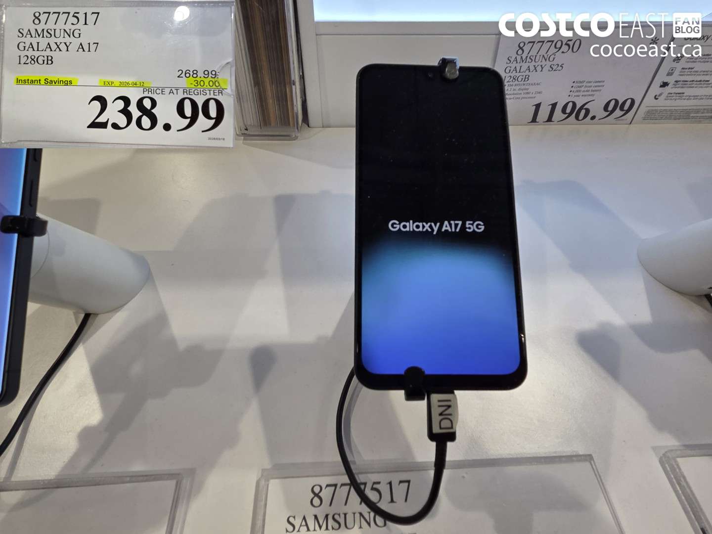 8777517 SAMSUNG GALAXY A17 128GB ($30.00 INSTANT SAVINGS EXPIRES ON 2026-04-12) $238.99