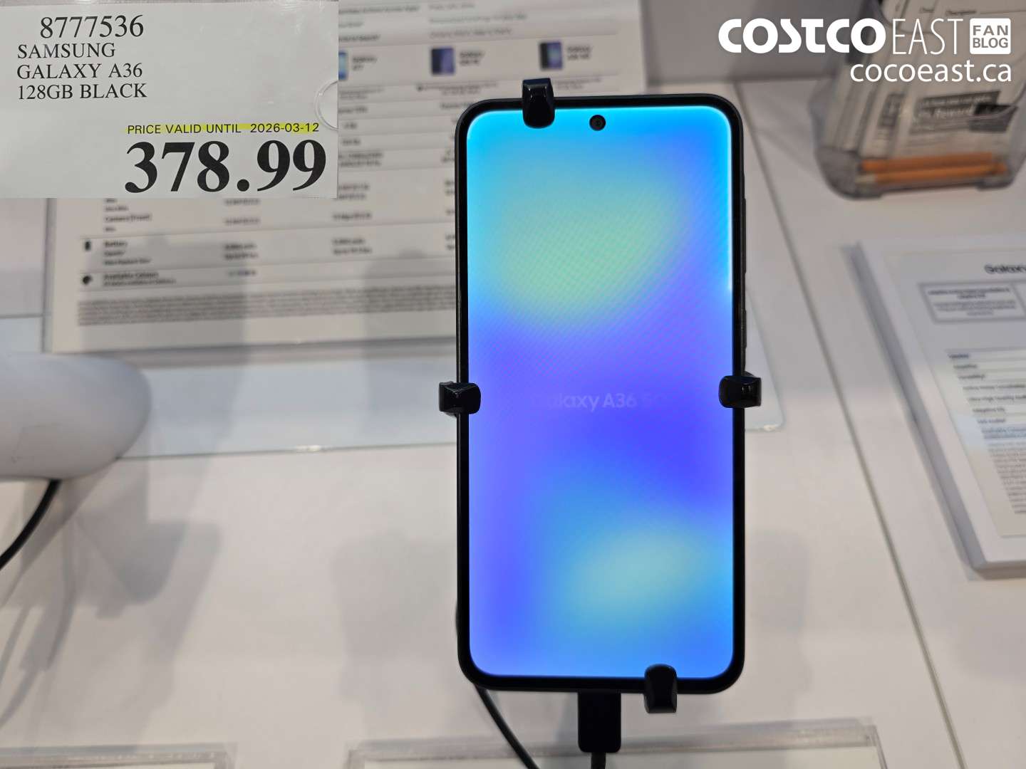 8777536 SAMSUNG GALAXY A36 128GB BLACK $378.99