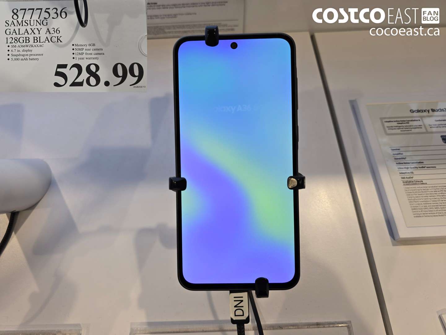 8777536 SAMSUNG GALAXY A36 128GB BLACK $528.99