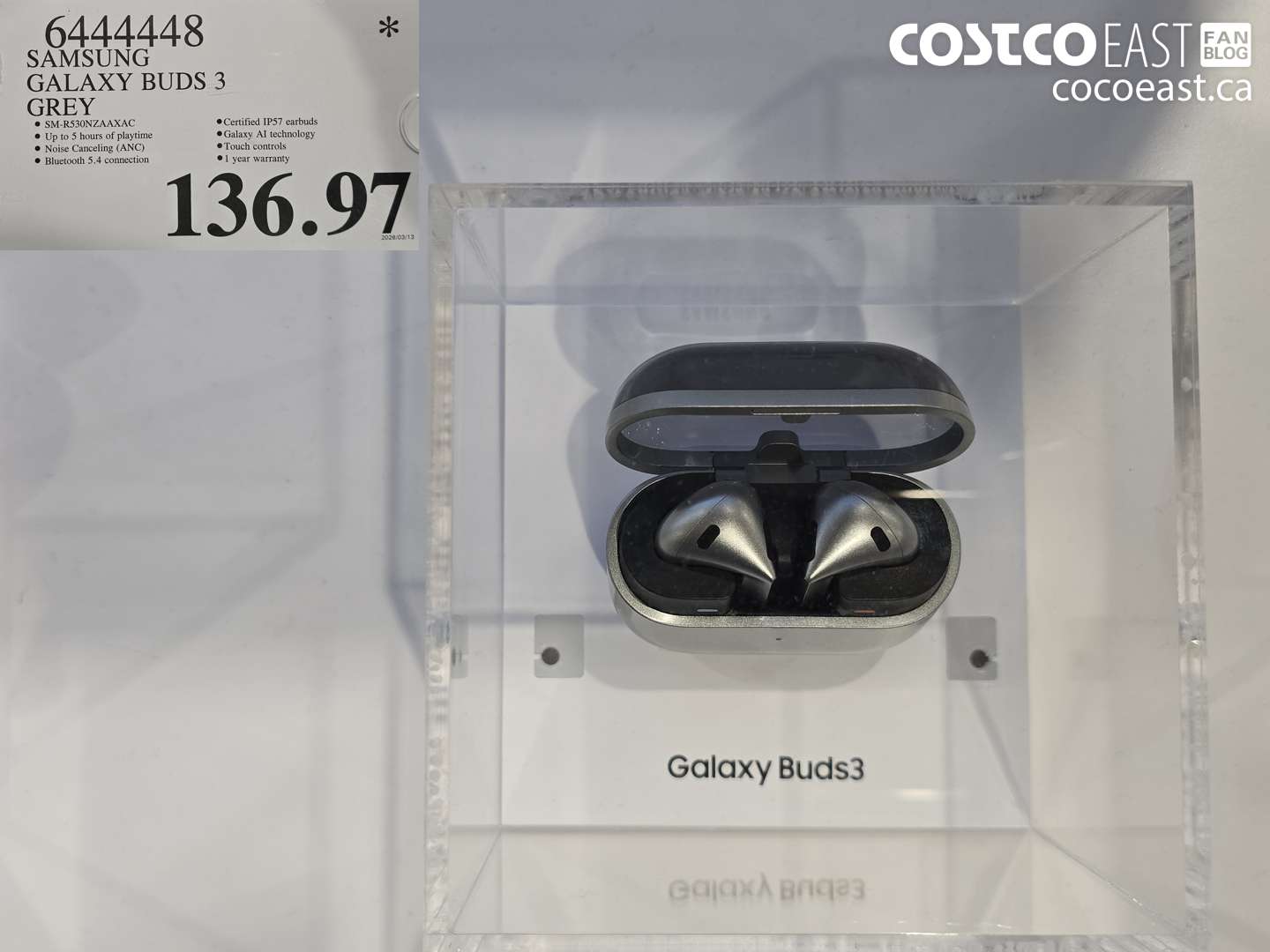 6444448 SAMSUNG GALAXY BUDS 3 GREY $136.97