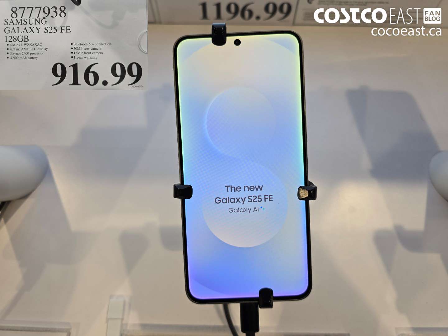 8777938 SAMSUNG GALAXY S25 FE 128GB $916.99