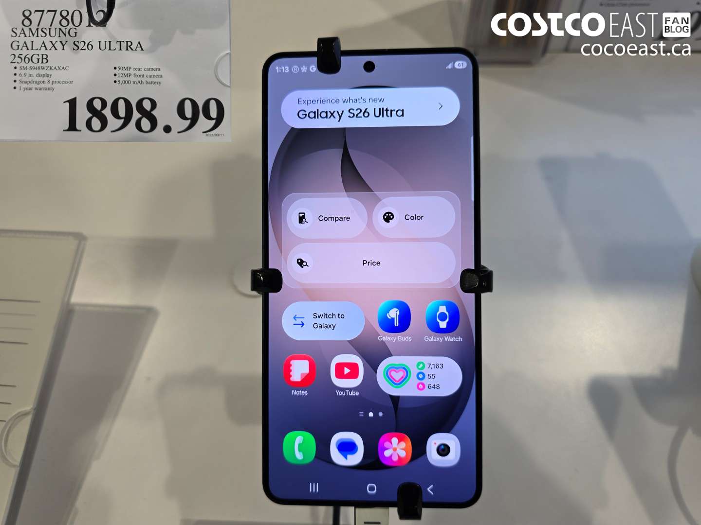8778012 SAMSUNG GALAXY S26 ULTRA 256GB $1898.99