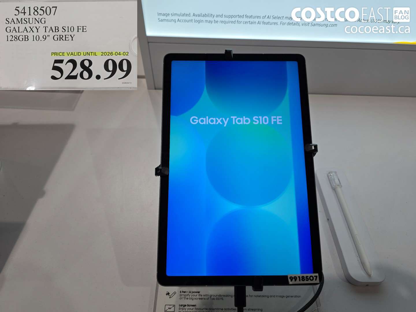 5418507 SAMSUNG GALAXY TAB S10 FE 128GB 10.9