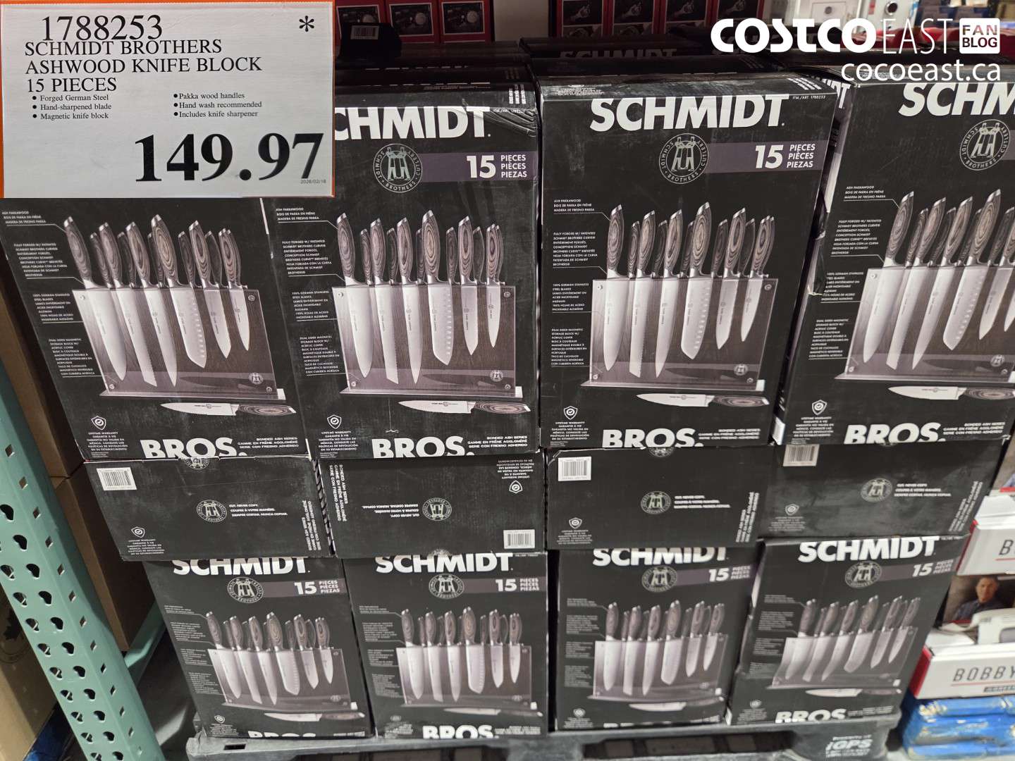 1788253 SCHMIDT BROTHERS ASHWOOD KNIFE BLOCK 15 PIECES $149.97