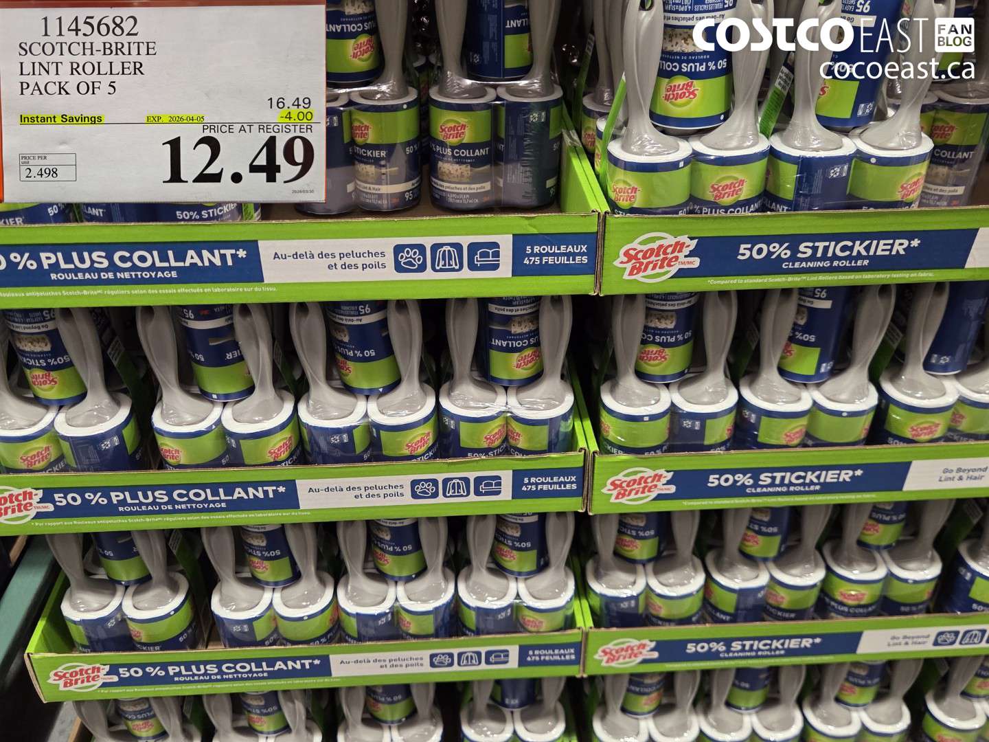 1145682 SCOTCH-BRITE LINT ROLLER PACK OF 5 ($4.00 INSTANT SAVINGS EXPIRES ON 2026-04-05) $12.49