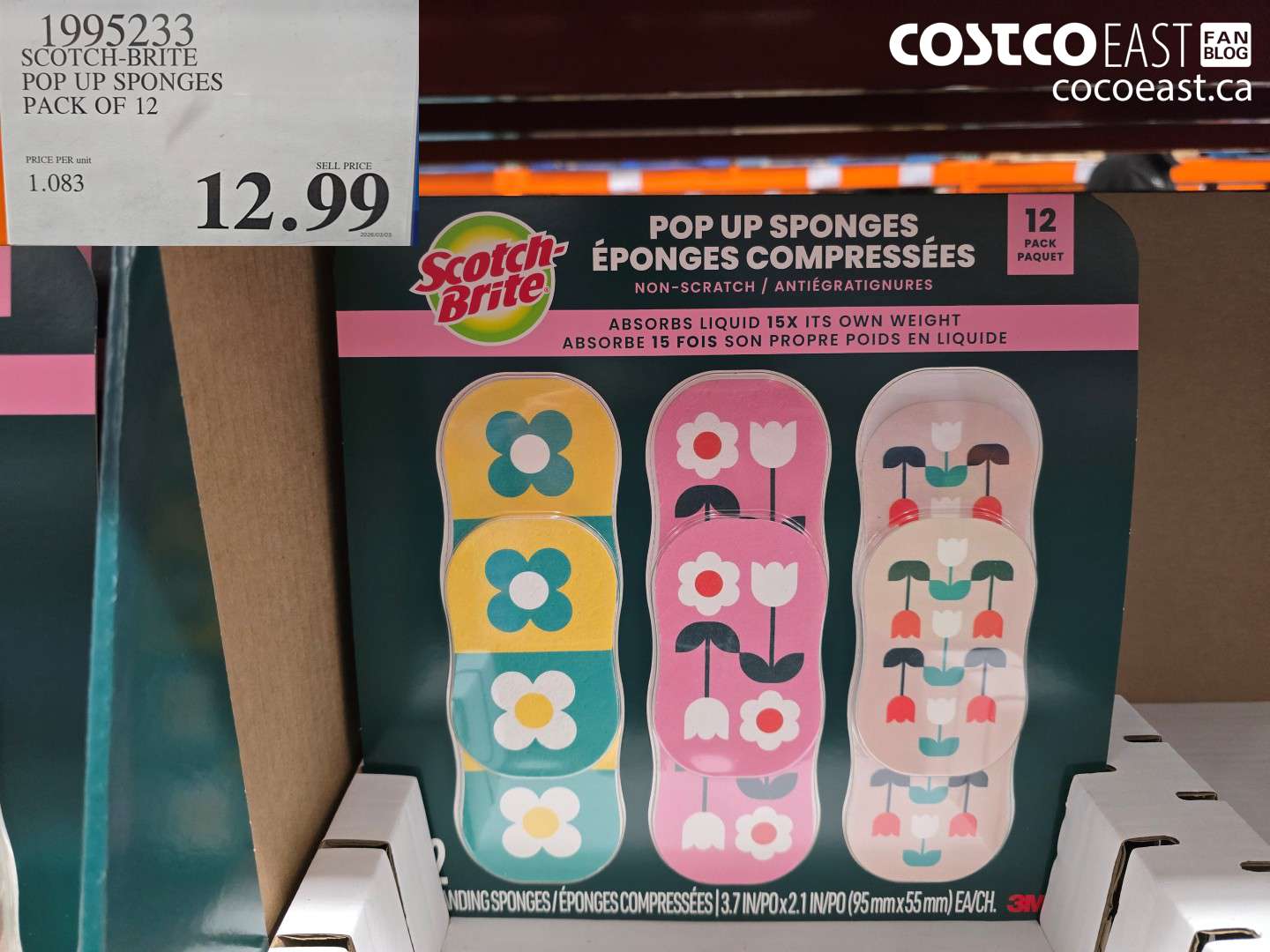 1995233 SCOTCH-BRITE POP UP SPONGES PACK OF 12 $12.99