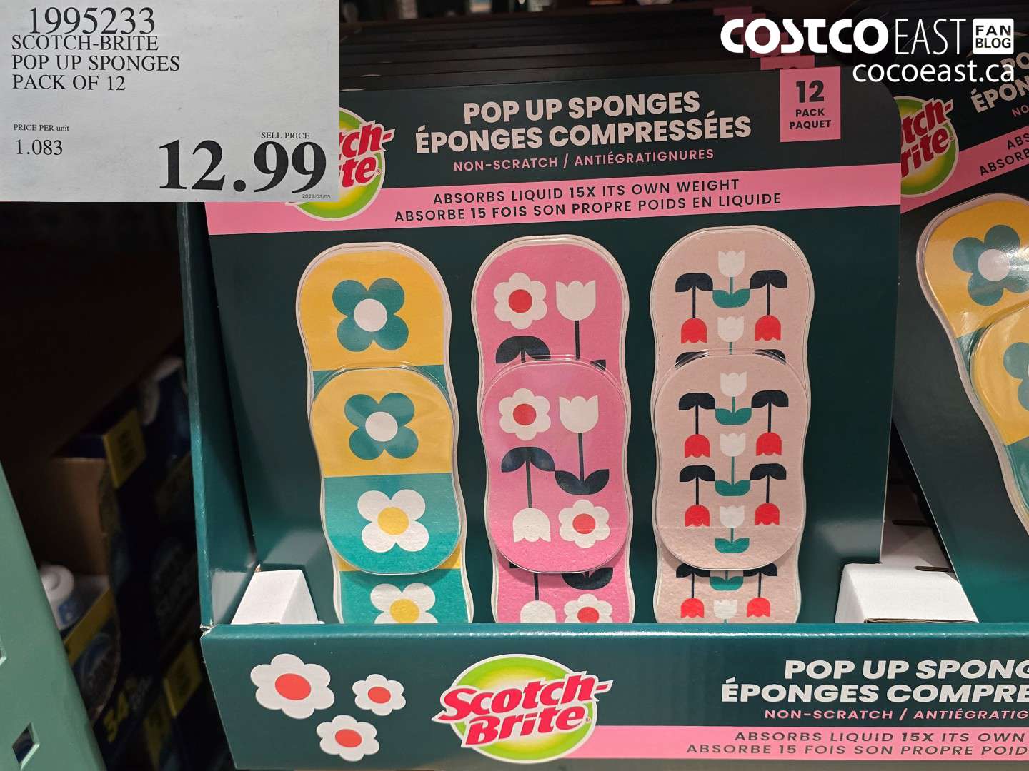 1995233 SCOTCH-BRITE POP UP SPONGES PACK OF 12 $12.99