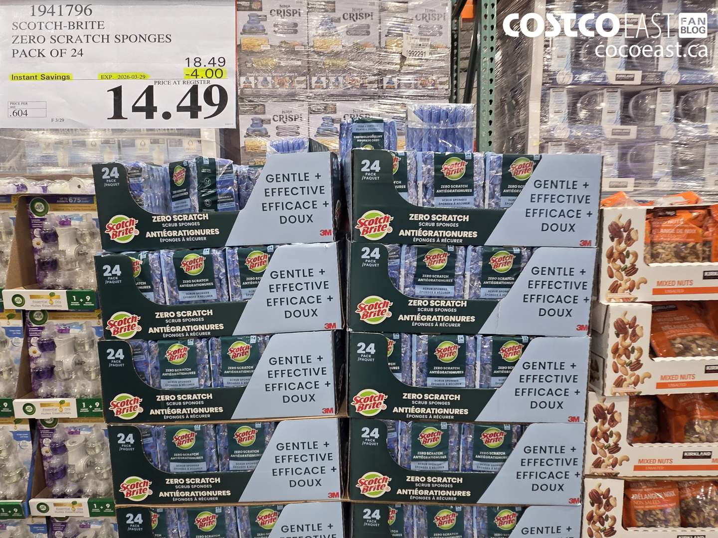 1941796 SCOTCH-BRITE ZERO SCRATCH SPONGES PACK OF 24 ($4.00 INSTANT SAVINGS EXPIRES ON 2026-03-29) $14.49