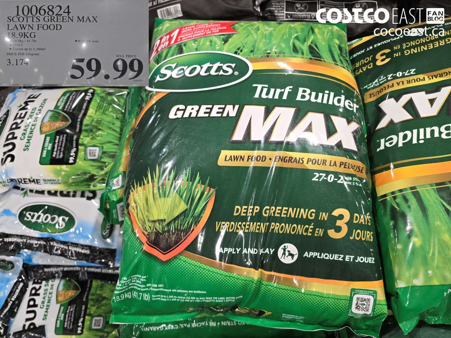 1006824 SCOTTS GREEN MAX LAWN FOOD 18.9KG $59.99