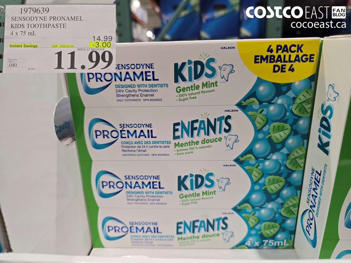 1979639 SENSODYNE PRONAMEL KIDS TOOTHPASTE 4 X 75 ML ($3.00 INSTANT SAVINGS EXPIRES ON 2026-03-29) $11.99