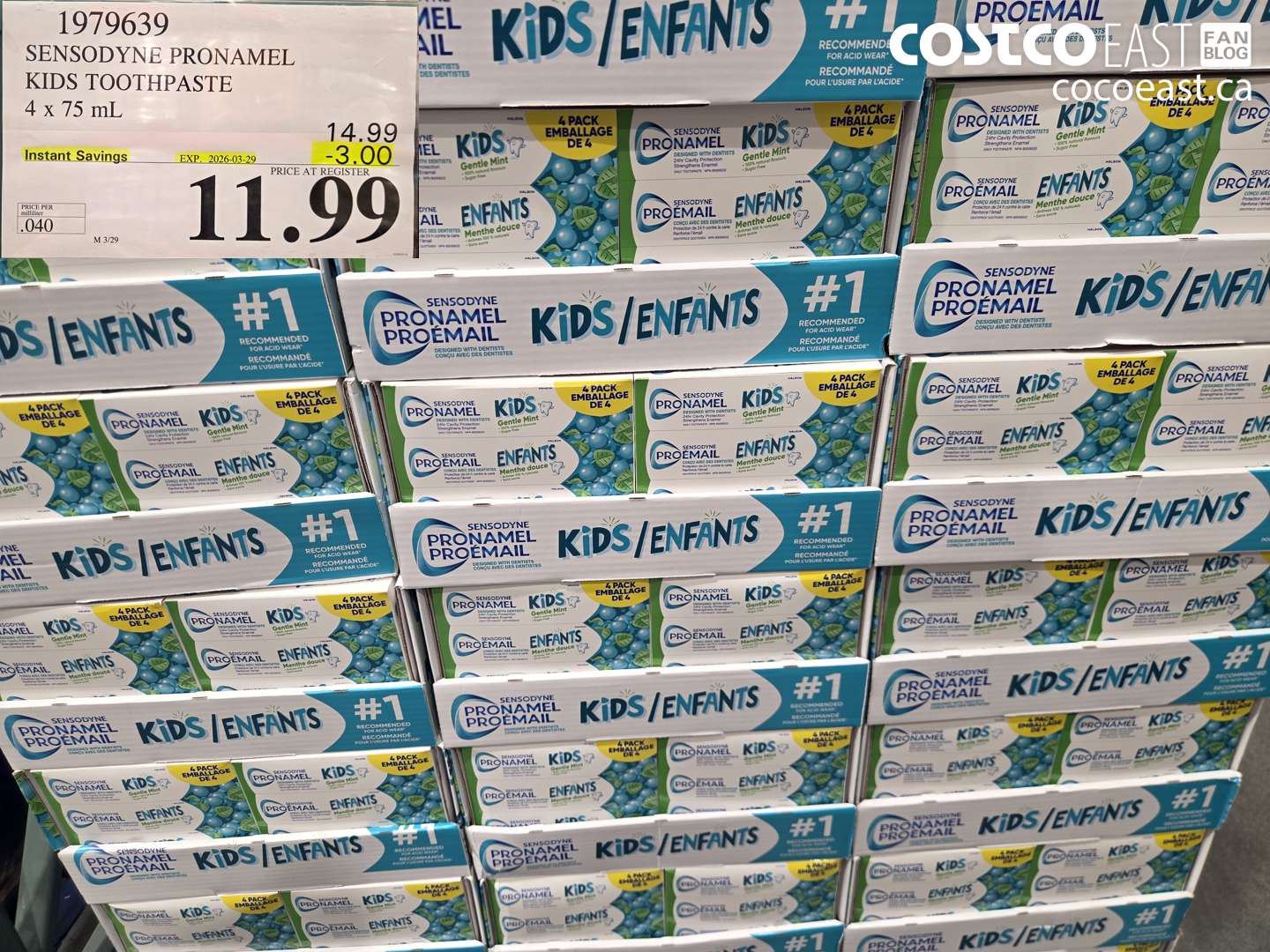 1979639 SENSODYNE PRONAMEL KIDS TOOTHPASTE 4 X 75 ML ($3.00 INSTANT SAVINGS EXPIRES ON 2026-03-29) $11.99