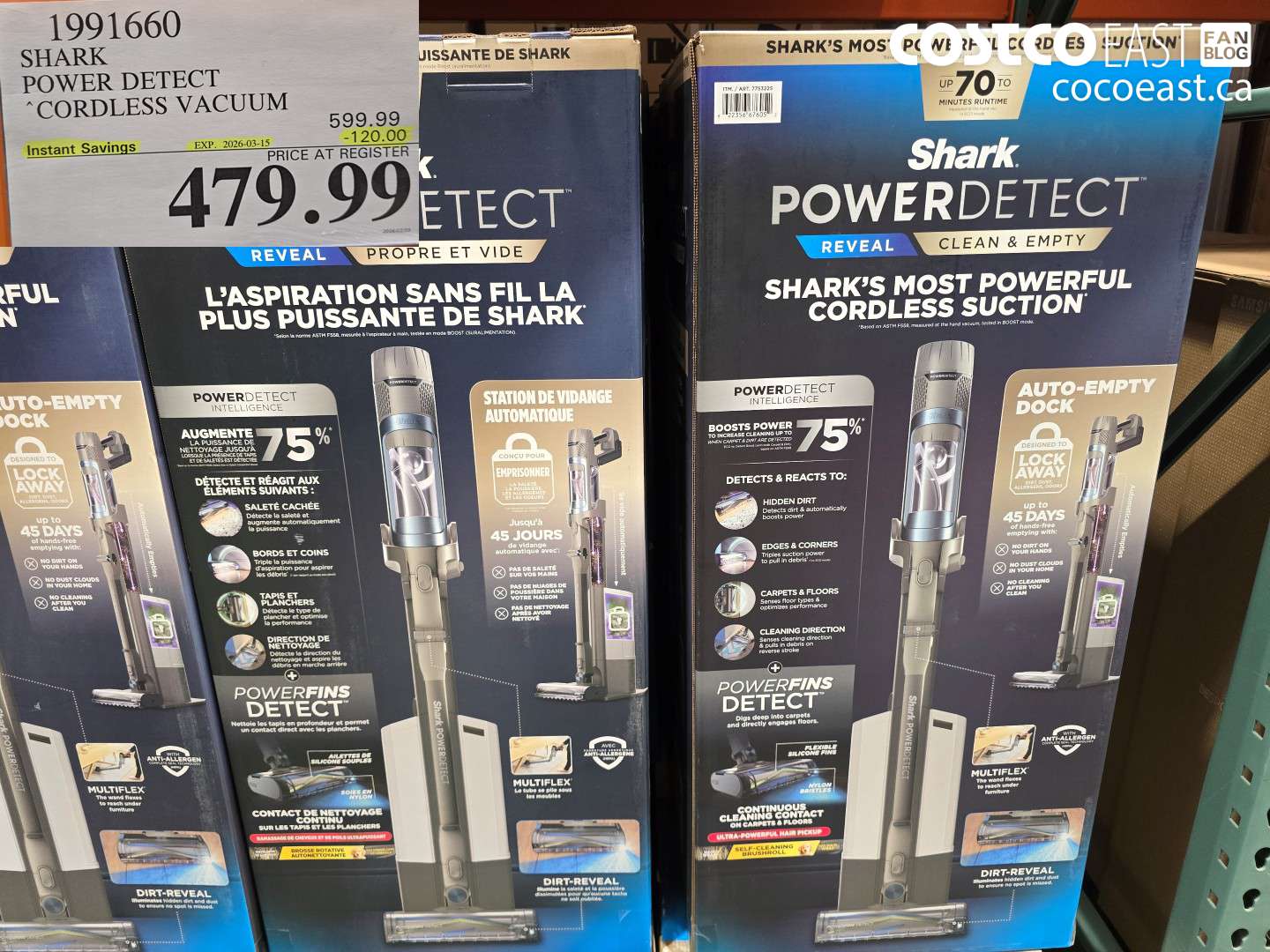 1991660 SHARK POWER DETECT CORDLESS VACUUM ($120.00 INSTANT SAVINGS EXPIRES ON 2026-03-15) $479.99