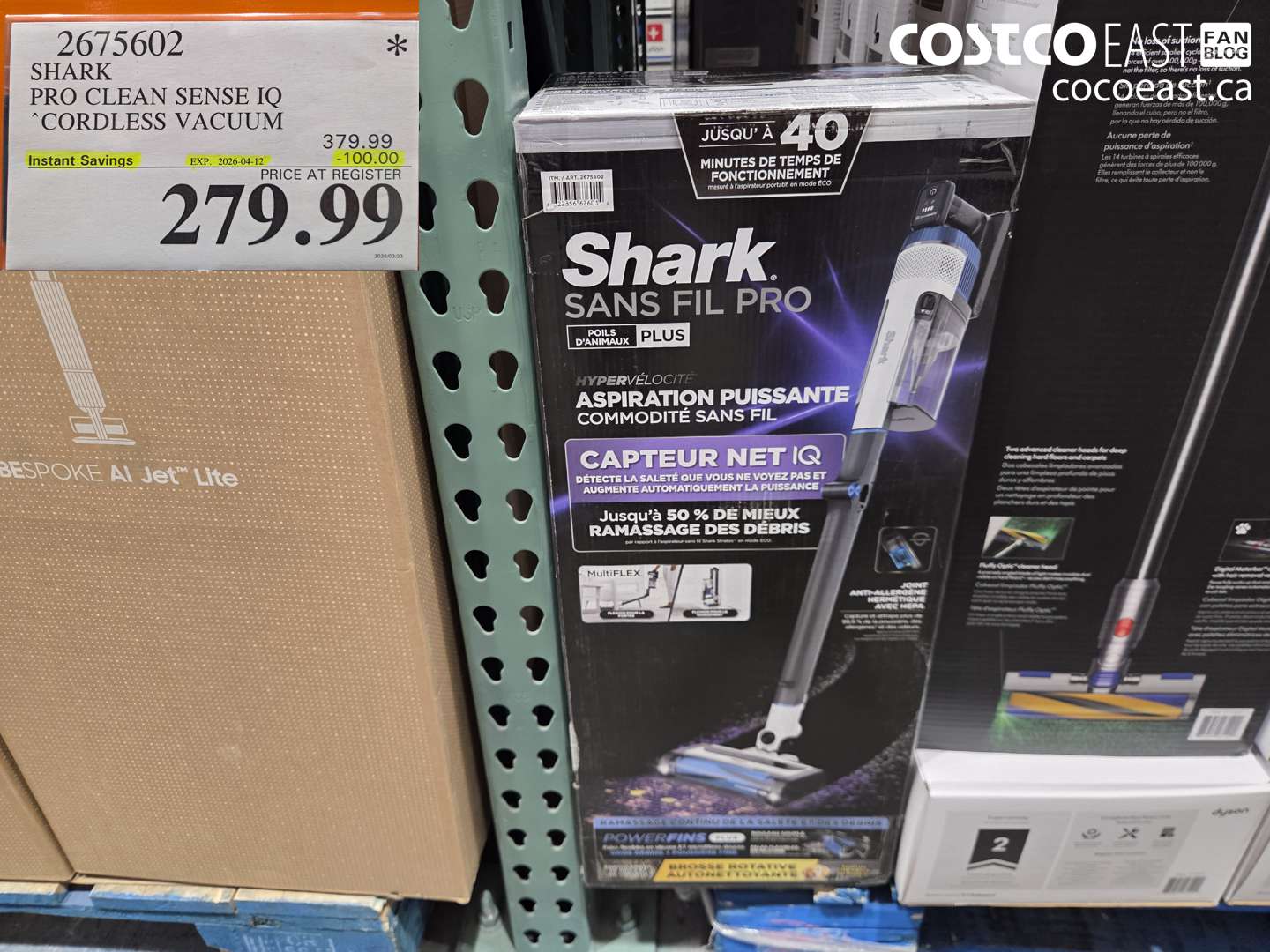 2675602 SHARK PRO CLEAN SENSE IQ CORDLESS VACUUM ($100.00 INSTANT SAVINGS EXPIRES ON 2026-04-12) $279.99