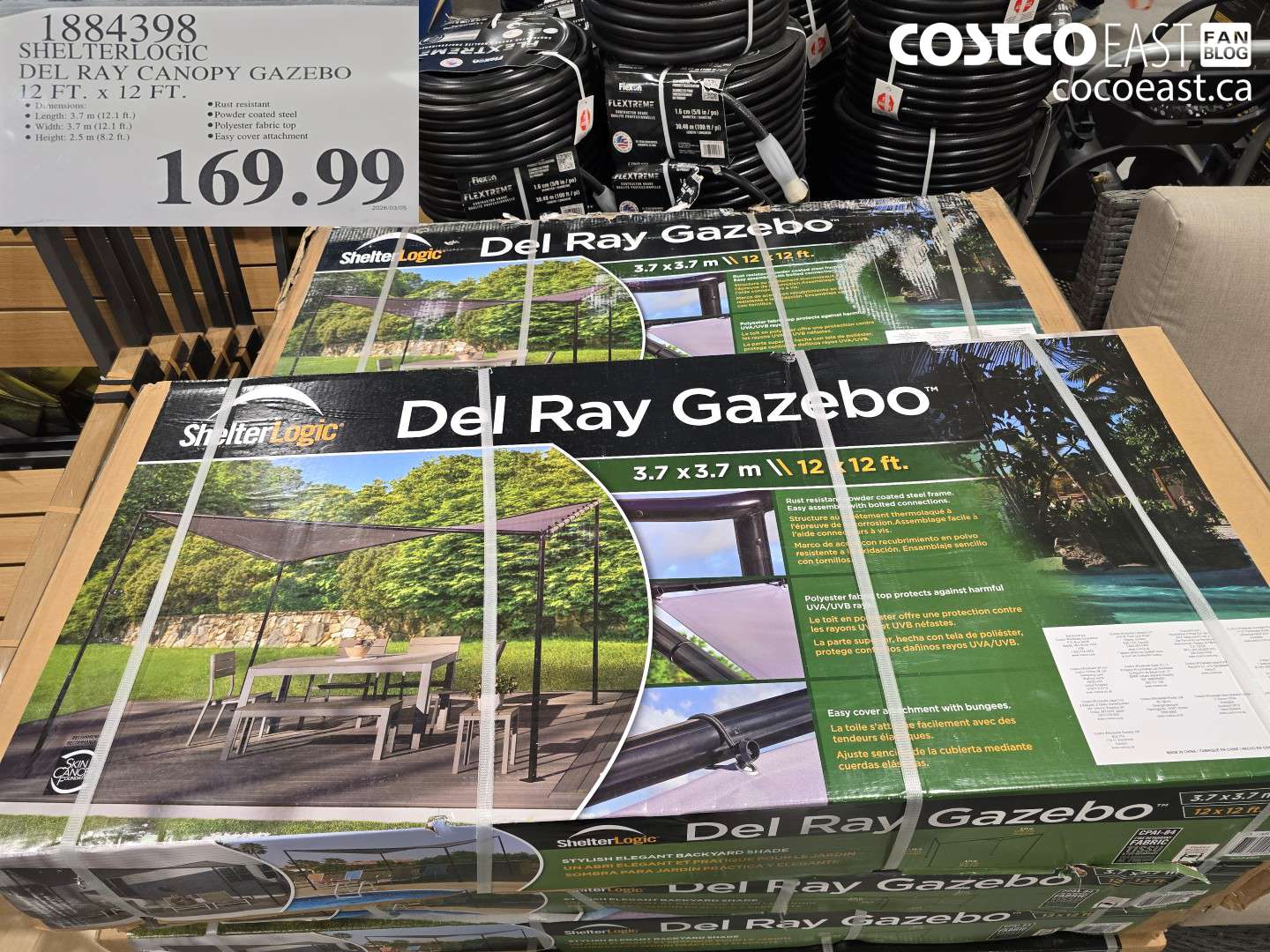 1884398 SHELTERLOGIC DEL RAY CANOPY GAZEBO 12 FT. X 12 FT. $169.99