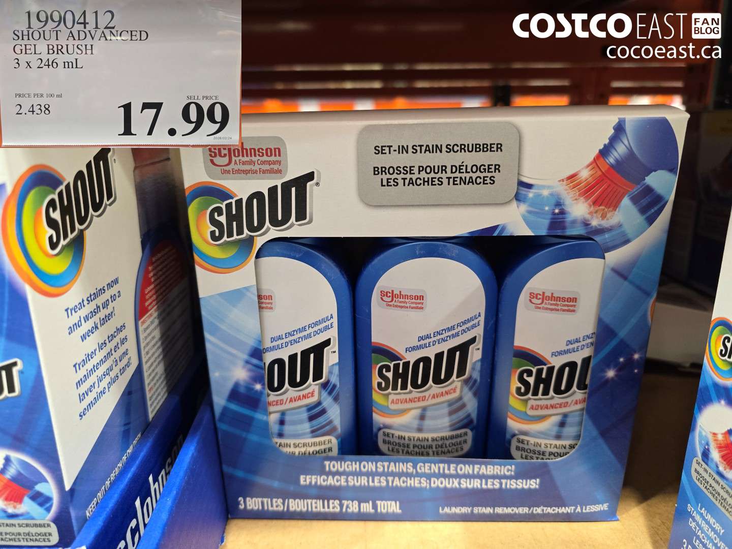 19904112 SHOUT ADVANCED GEL BRUSH 3 X 246 ML $17.99