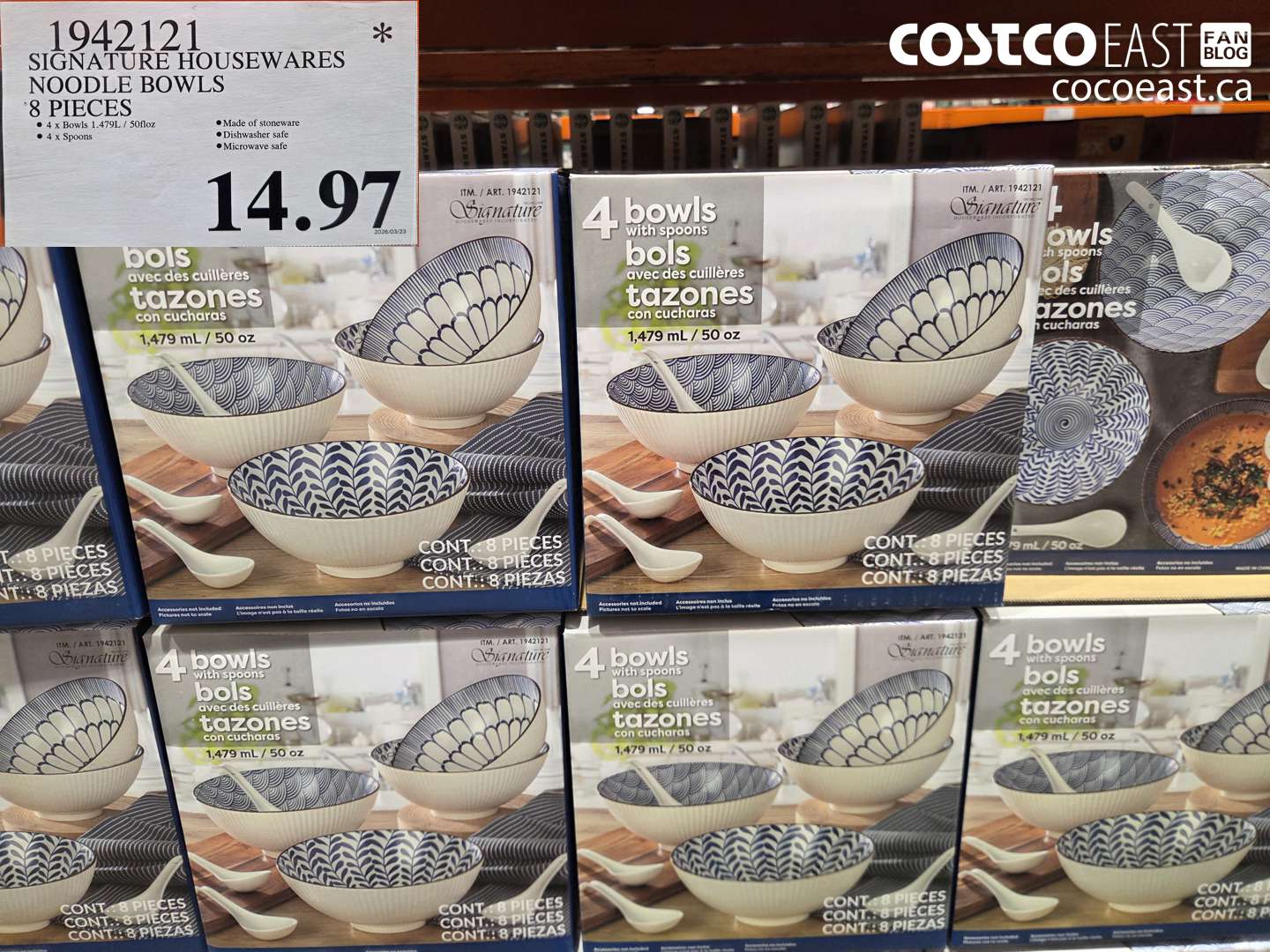 19421221 SIGNATURE HOUSEWARES NOODLE BOWLS 8 PIECES $14.97