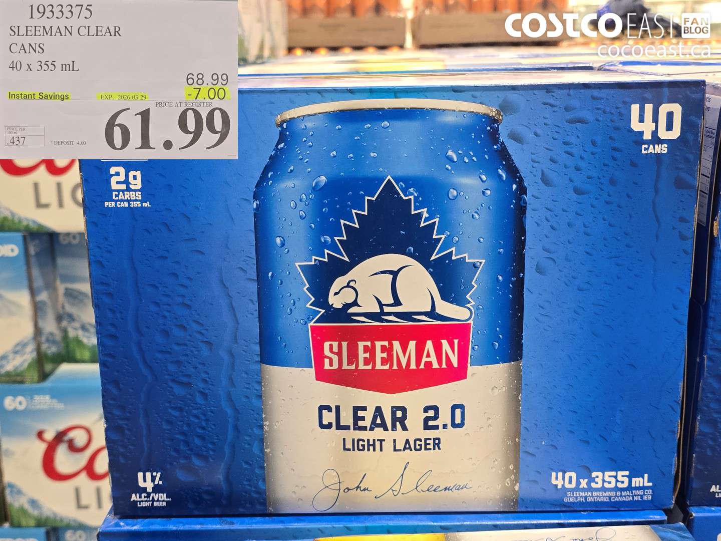 1933375 SLEEMAN CLEAR CANS ($7.00 INSTANT SAVINGS EXPIRES ON 2026-03-29) $61.99