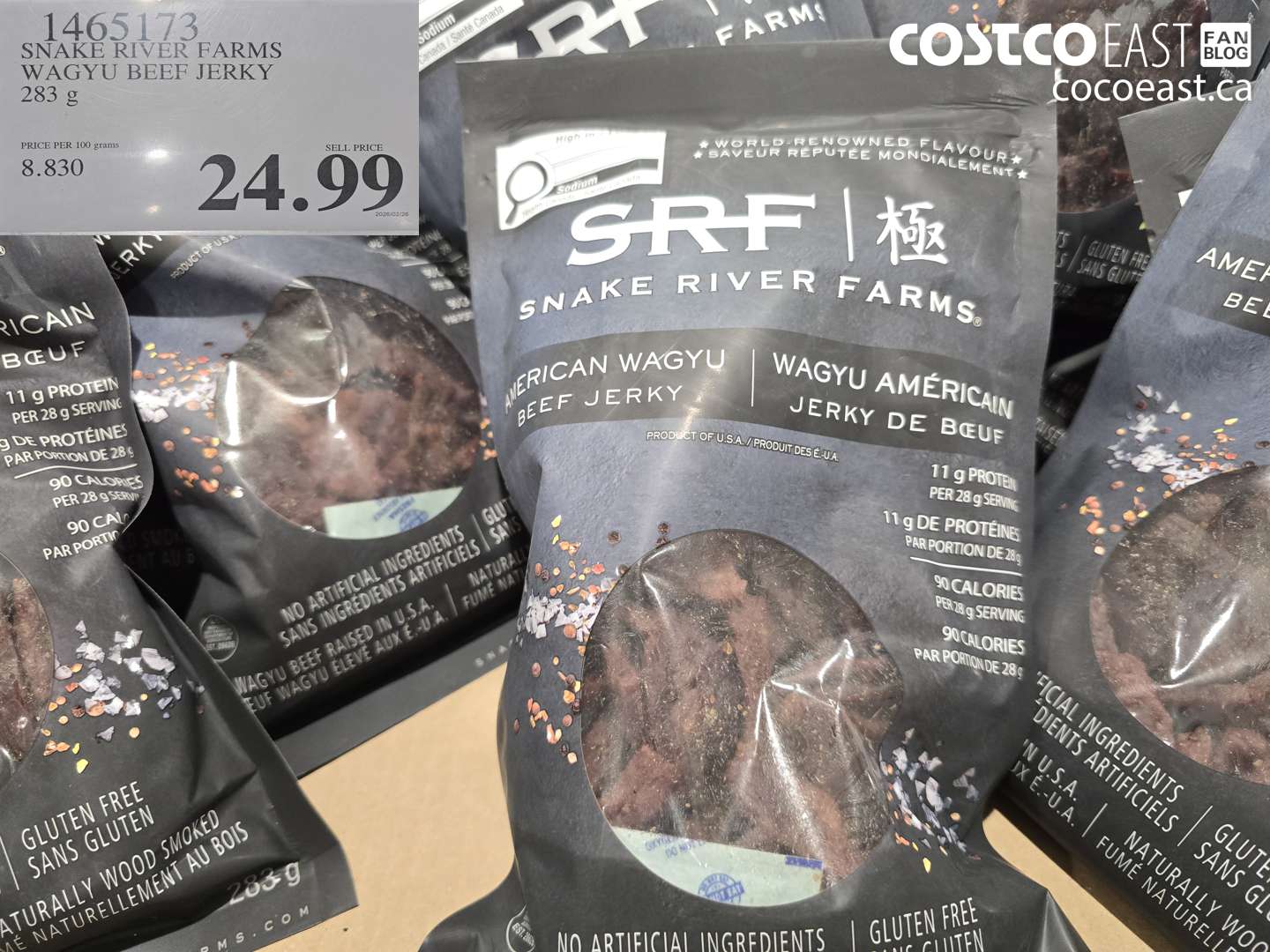 14651513 SNAKE RIVER FARMS WAGYU BEEF JERKY 283 G $24.99