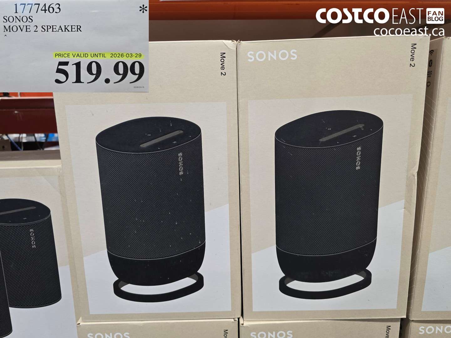 1777463 SONOS MOVE 2 SPEAKER $519.99