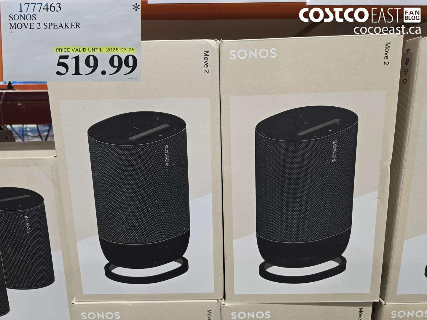 1777463 SONOS MOVE 2 SPEAKER $519.99
