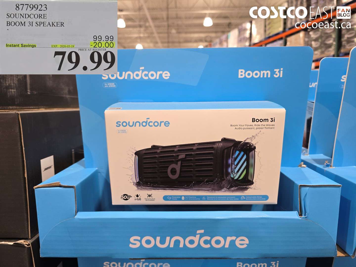 8779923 SOUNDCORE BOOM 3I SPEAKER ($20.00 INSTANT SAVINGS EXPIRES ON 2026-03-19) $79.99
