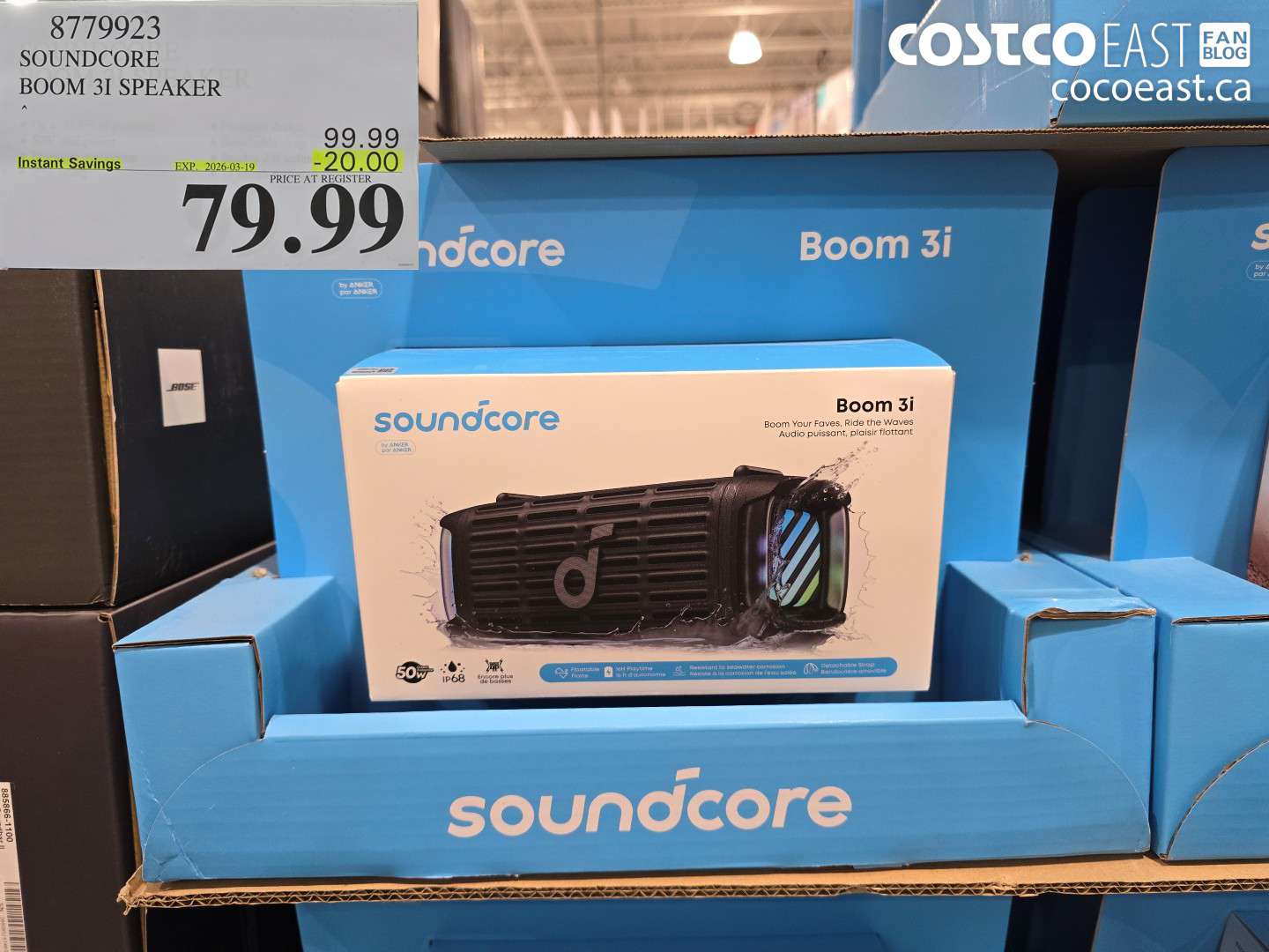 8779923 SOUNDCORE BOOM 3I SPEAKER ($20.00 INSTANT SAVINGS EXPIRES ON 2026-03-19) $79.99