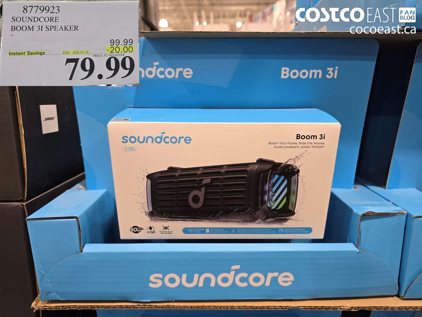 8779923 SOUNDCORE BOOM 3I SPEAKER ($20.00 INSTANT SAVINGS EXPIRES ON 2026-03-19) $79.99