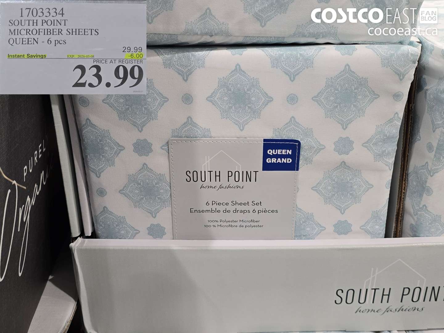 1703334 SOUTH POINT MICROFIBER SHEETS QUEEN - 6 PCS ($6.00 INSTANT SAVINGS EXPIRES ON 2026-03-08) $23.99