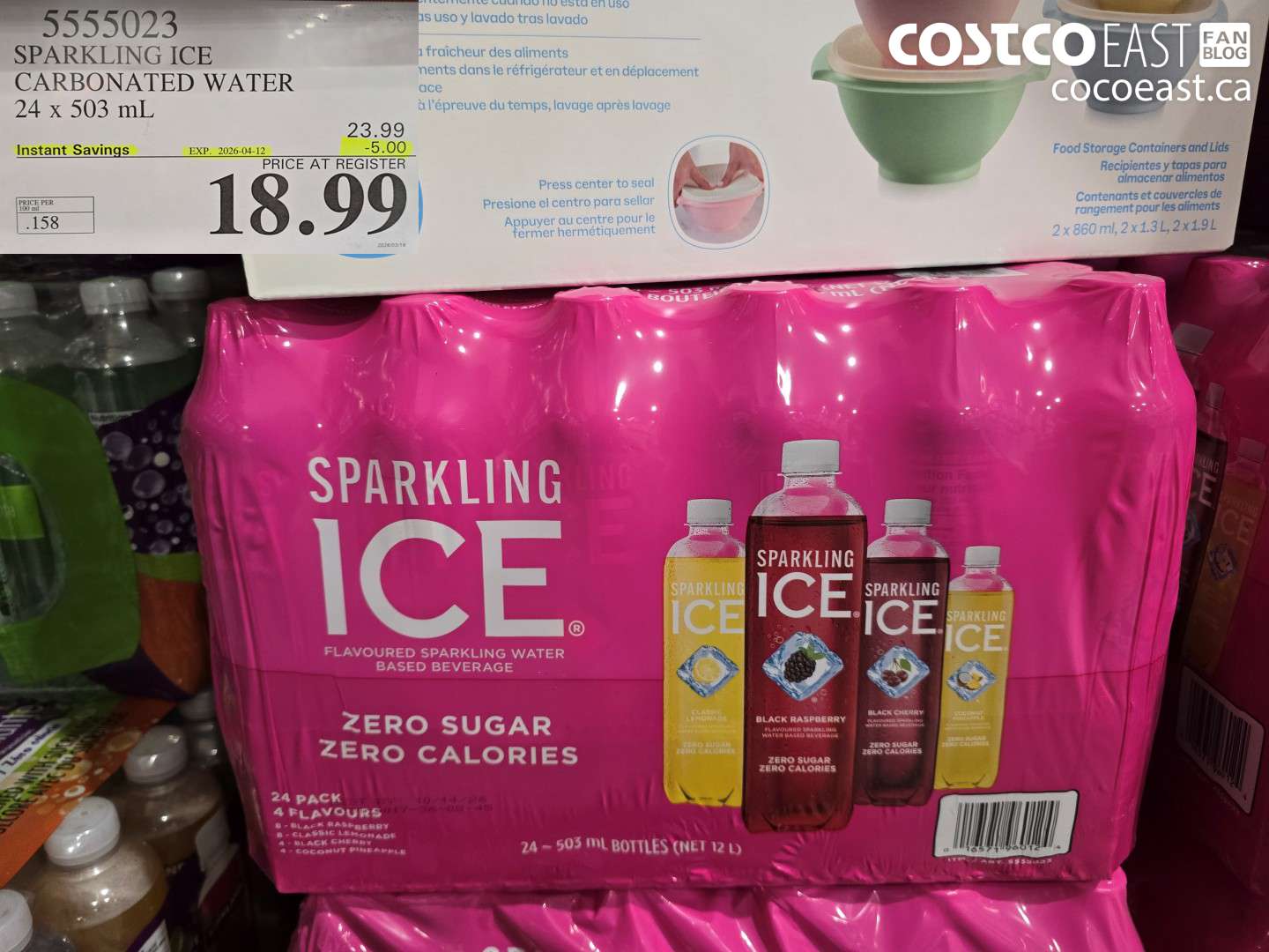 5555023 SPARKLING ICE CARBONATED WATER 24 X 503 ML ($5.00 INSTANT SAVINGS EXPIRES ON 2026-04-12) $18.99