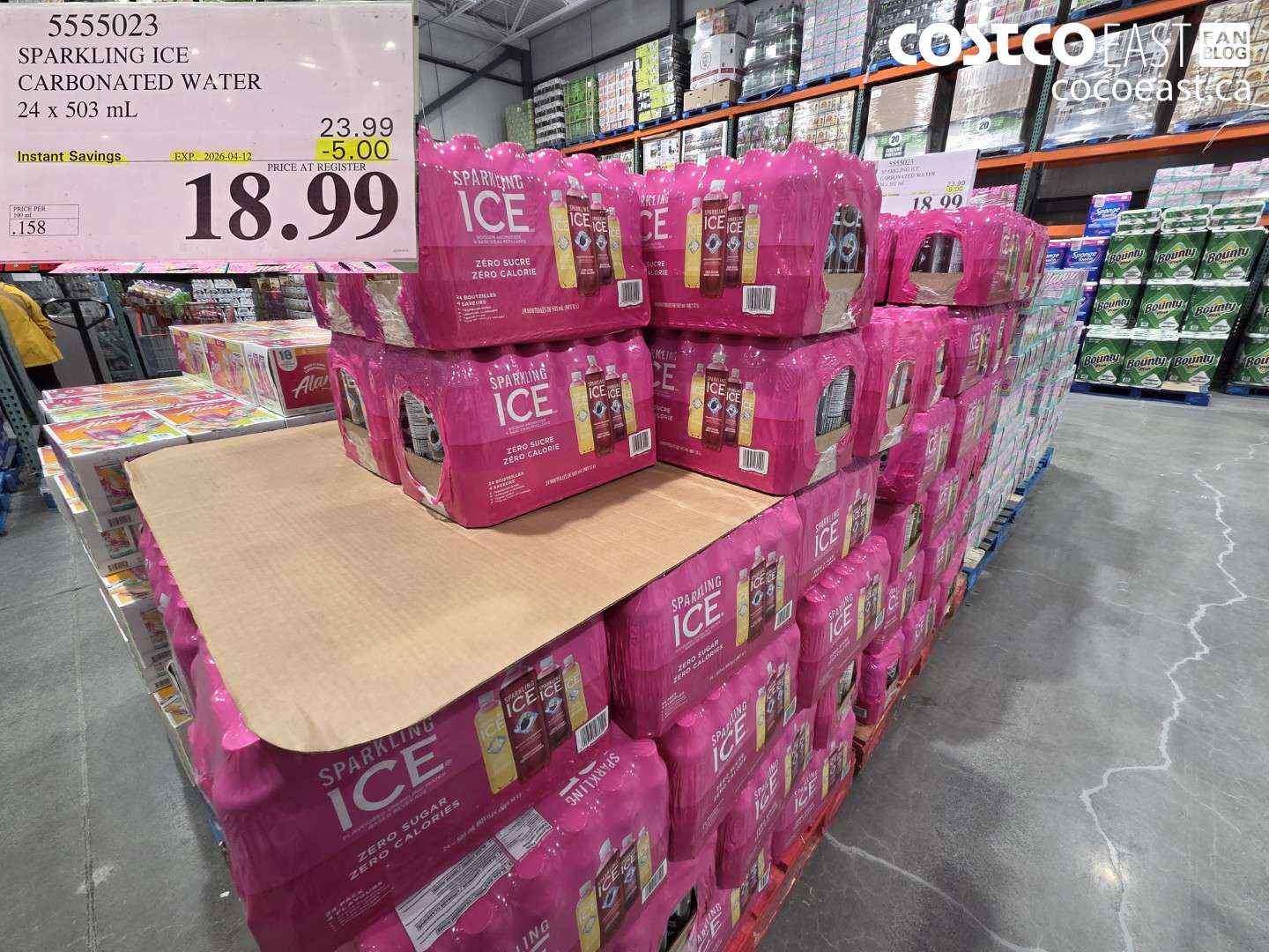 5555023 SPARKLING ICE CARBONATED WATER 24 X 503 ML ($5.00 INSTANT SAVINGS EXPIRES ON 2026-04-12) $18.99