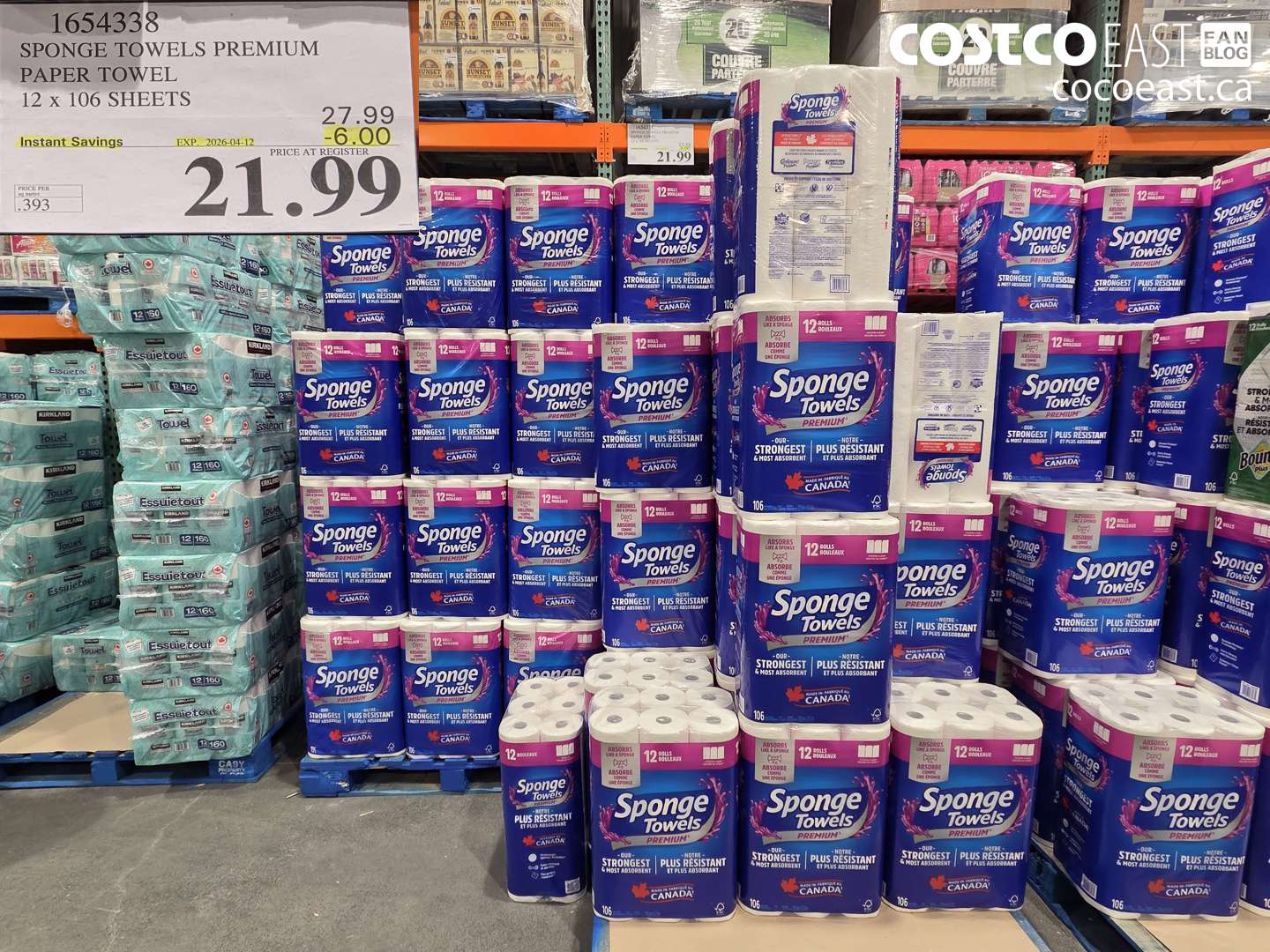 1654338 SPONGE TOWELS PREMIUM PAPER TOWEL 12 X 106 SHEETS ($6.00 INSTANT SAVINGS EXPIRES ON 2026-04-12) $21.99