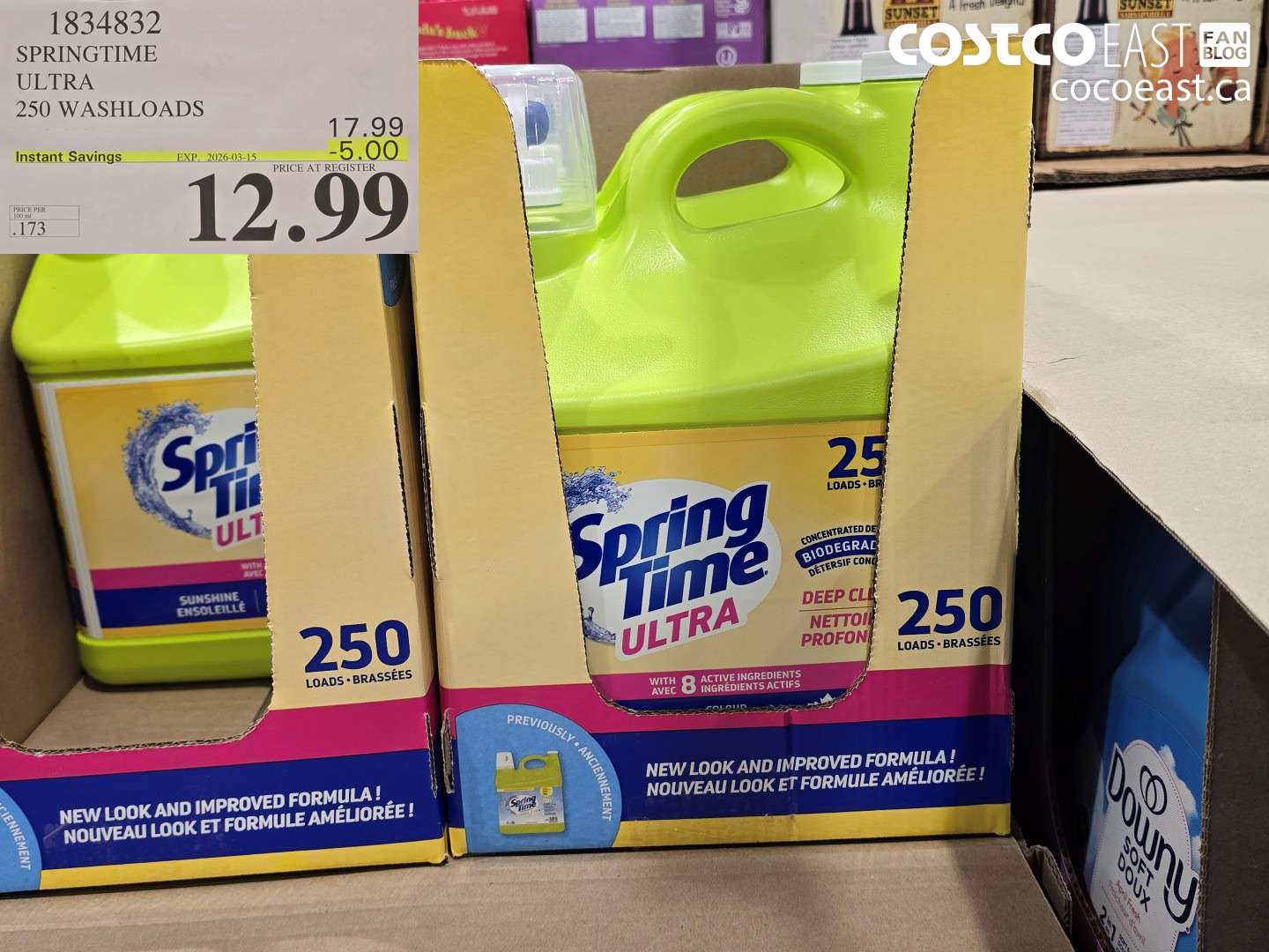 1834832 SPRINGTIME ULTRA 250 WASHLOADS ($5.00 INSTANT SAVINGS EXPIRES ON 2026-03-15) $12.99