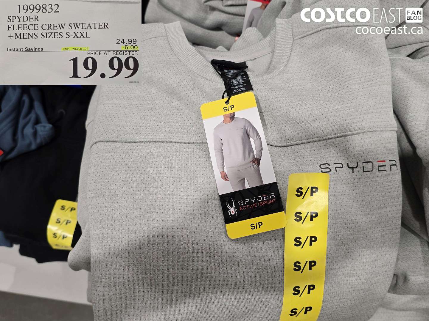 1999832 SPYDER FLEECE CREW SWEATER + MENS SIZES S-XXL ($5.00 INSTANT SAVINGS EXPIRES ON 2026-03-22) $19.99