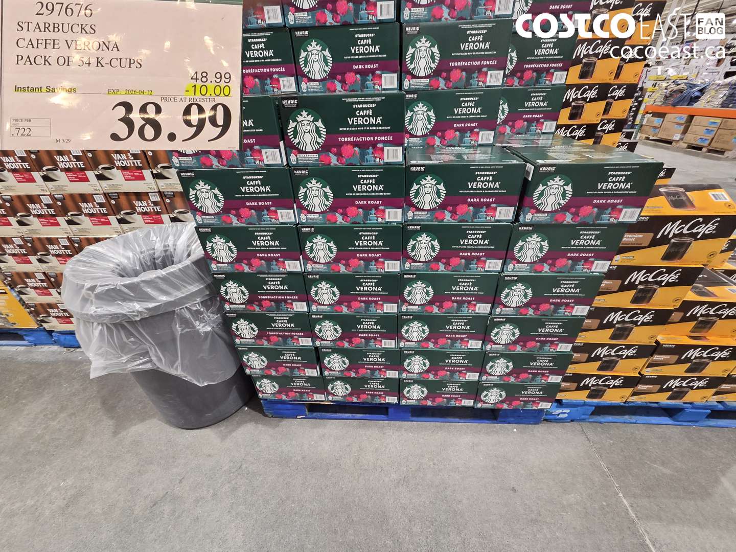 297676 STARBUCKS CAFFE VERONA PACK OF 54 K-CUPS ($10.00 INSTANT SAVINGS EXPIRES ON 2026-04-12) $38.99