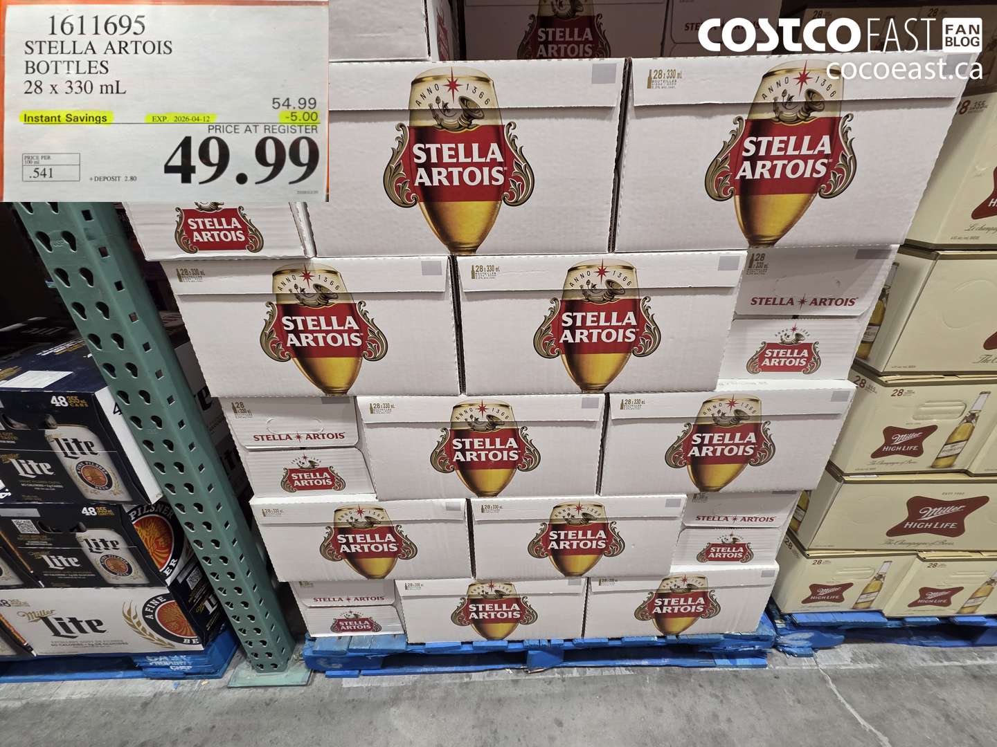 16116595 STELLA ARTOIS BOTTLES 28 X 330 ML ($5.00 INSTANT SAVINGS EXPIRES ON 2026-04-12) $49.99