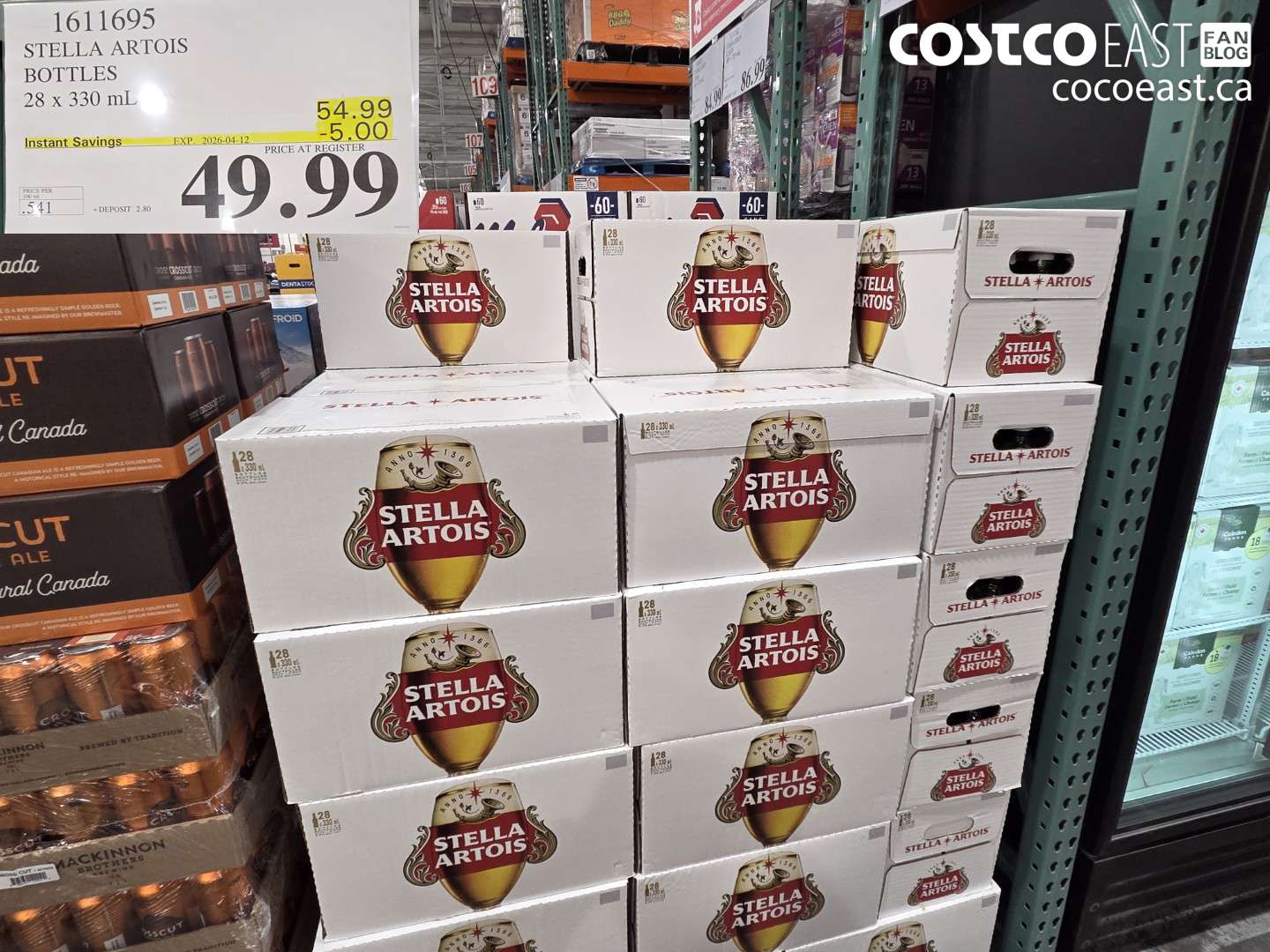 1611695 STELLA ARTOIS BOTTLES 28 X 330 ML ($5.00 INSTANT SAVINGS EXPIRES ON 2026-04-12) $49.99