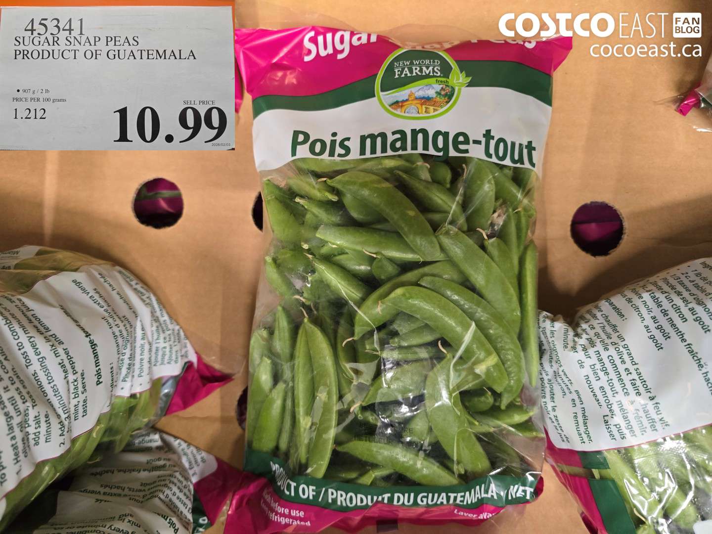 45341 SUGAR SNAP PEAS PRODUCT OF GUATEMALA $10.99