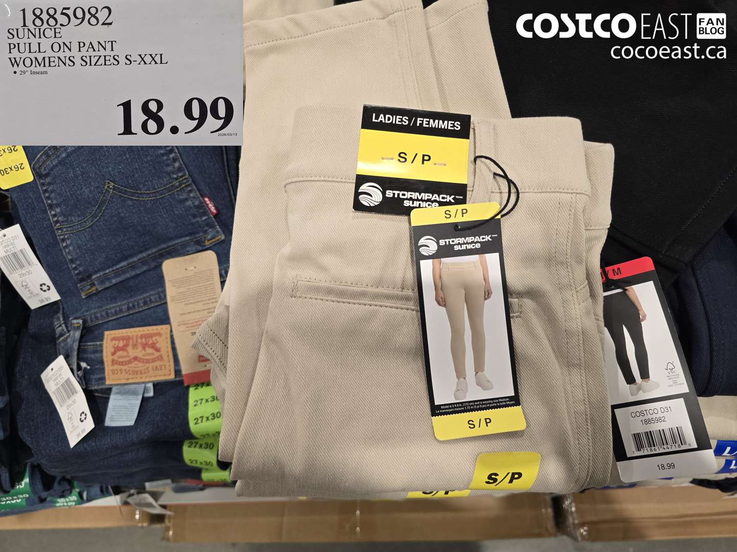 1885982 SUNICE PULL ON PANT WOMENS SIZES S-XXL $18.99