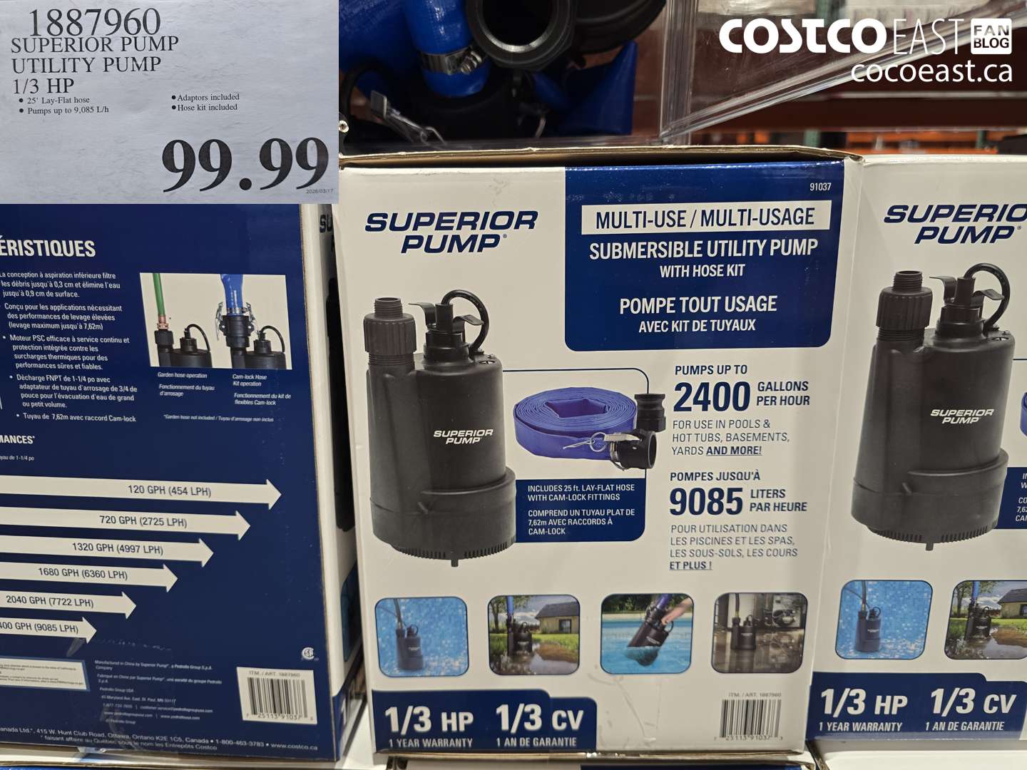 1887960 SUPERIOR PUMP UTILITY PUMP 1/3 HP $99.99