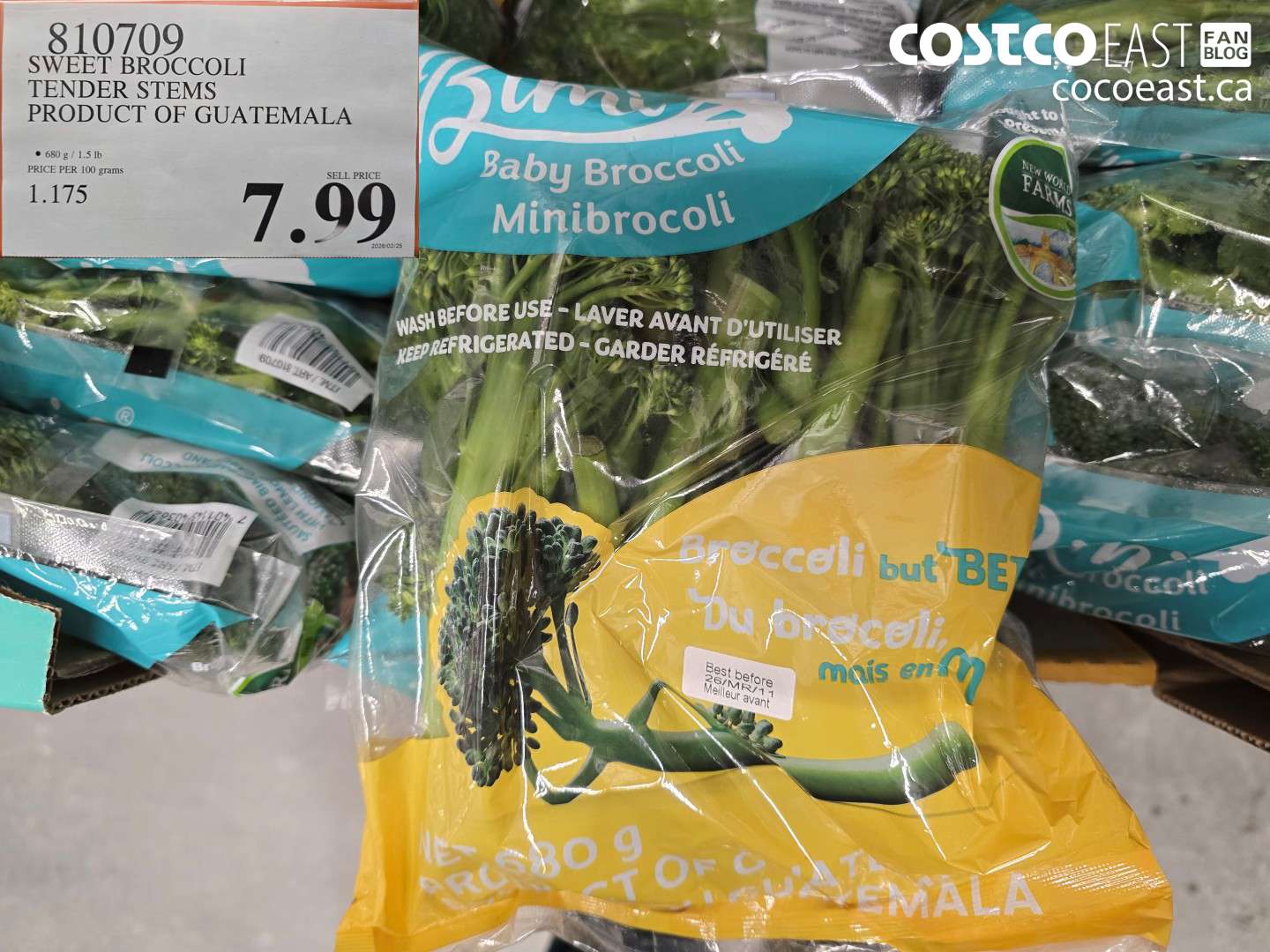 810709 SWEET BROCCOLI TENDER STEMS PRODUCT OF GUATEMALA $7.99