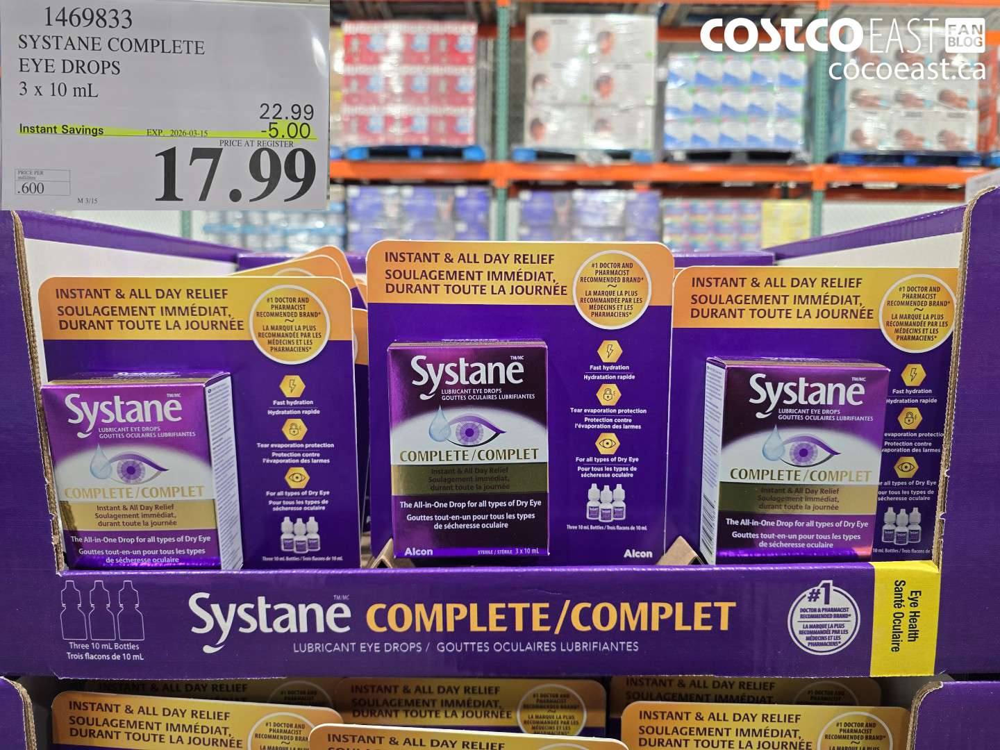1469833 SYSTANE COMPLETE EYE DROPS 3 X 10 ML ($5.00 INSTANT SAVINGS EXPIRES ON 2026-03-15) $17.99